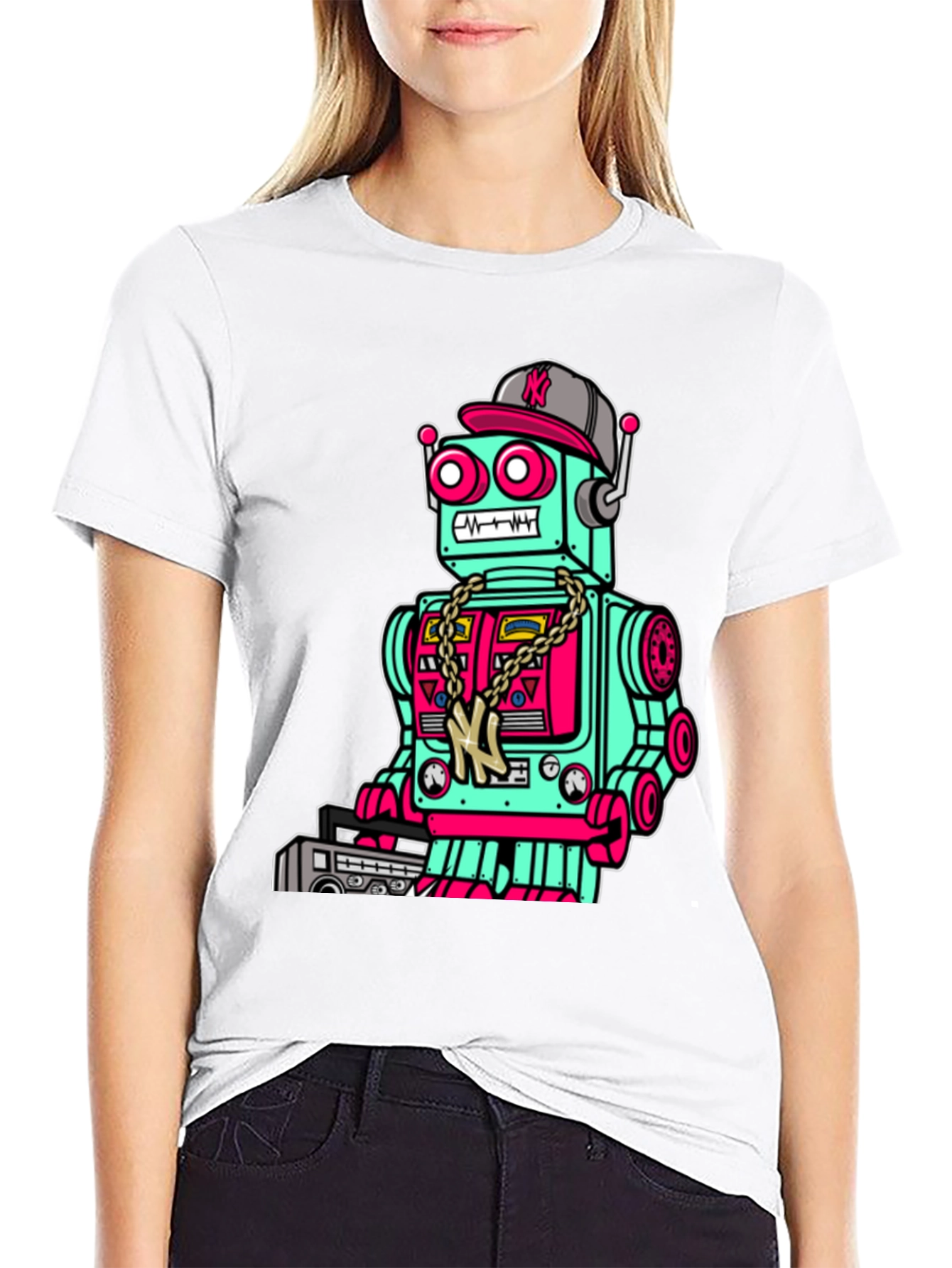 Robot Graphic Tee - Black