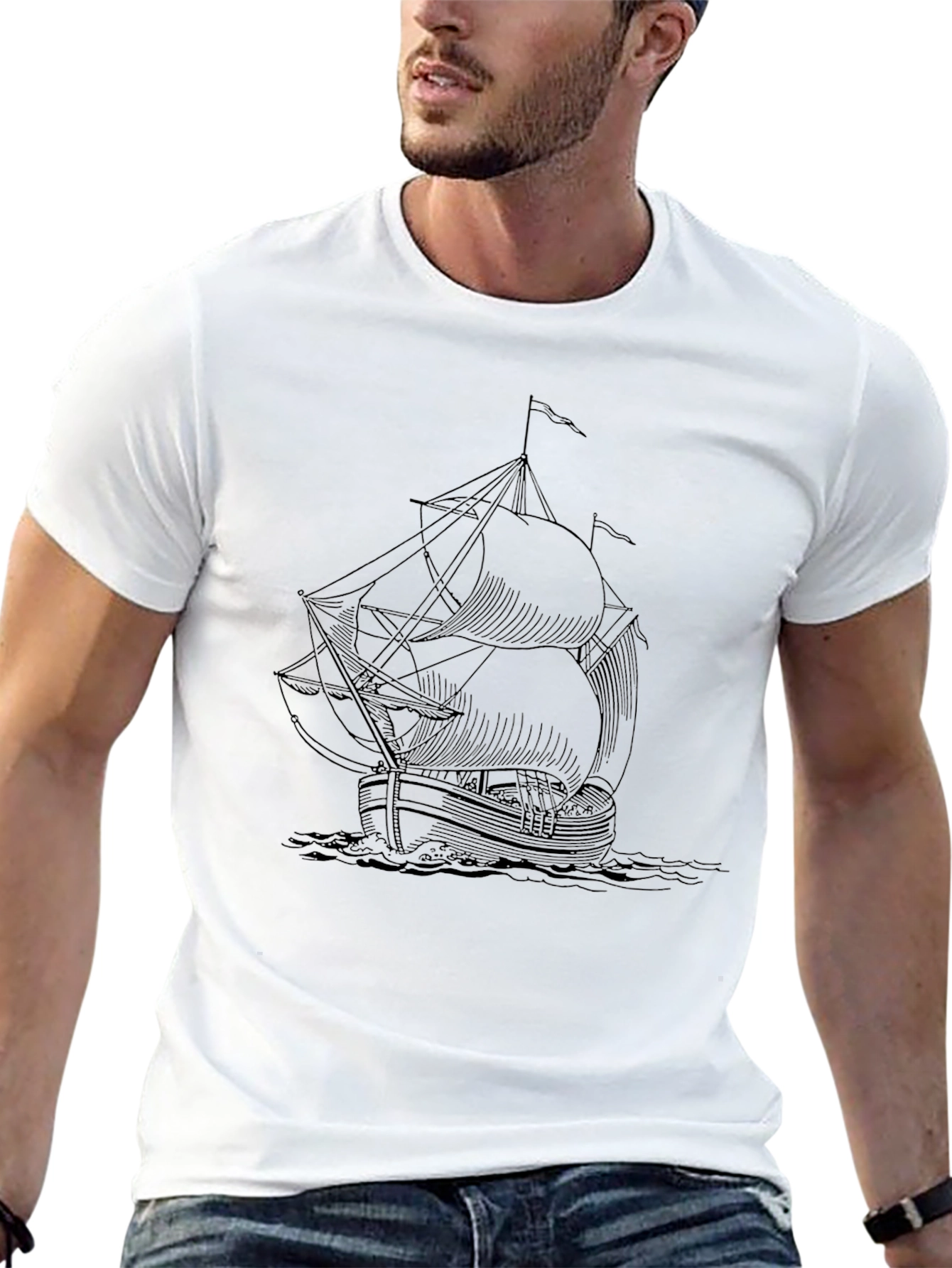 Black Ship Graphic Tee - Mens Short Sleeve