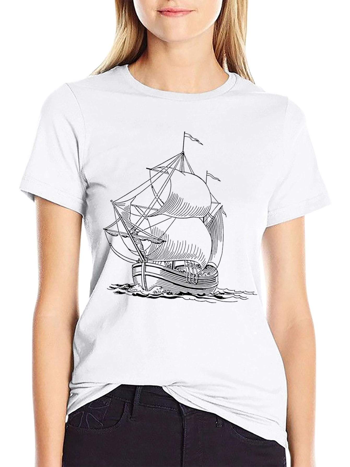 Black Ship Graphic Tee - Mens Short Sleeve
