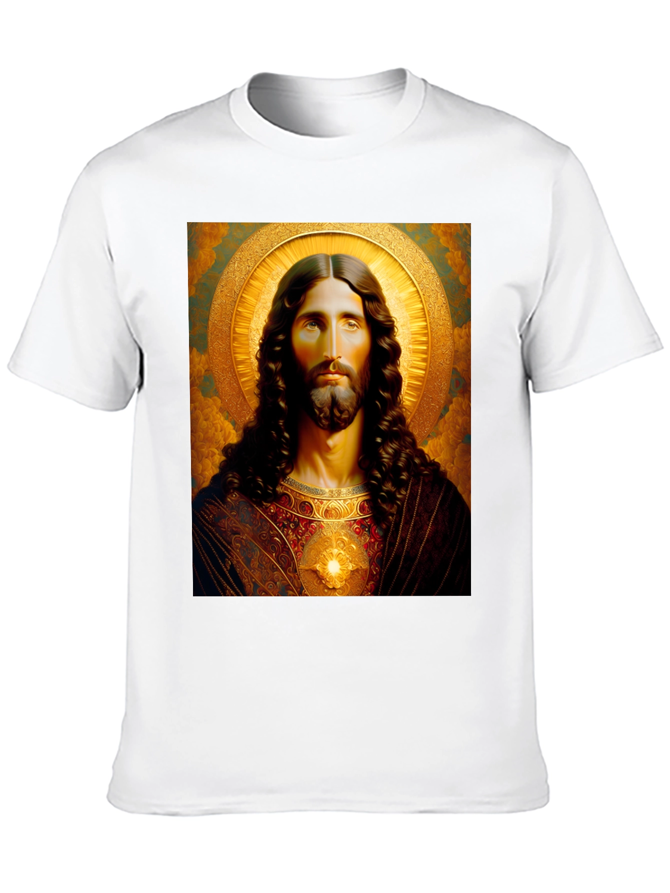 Jesus Christ Portrait Graphic T-Shirt - Black