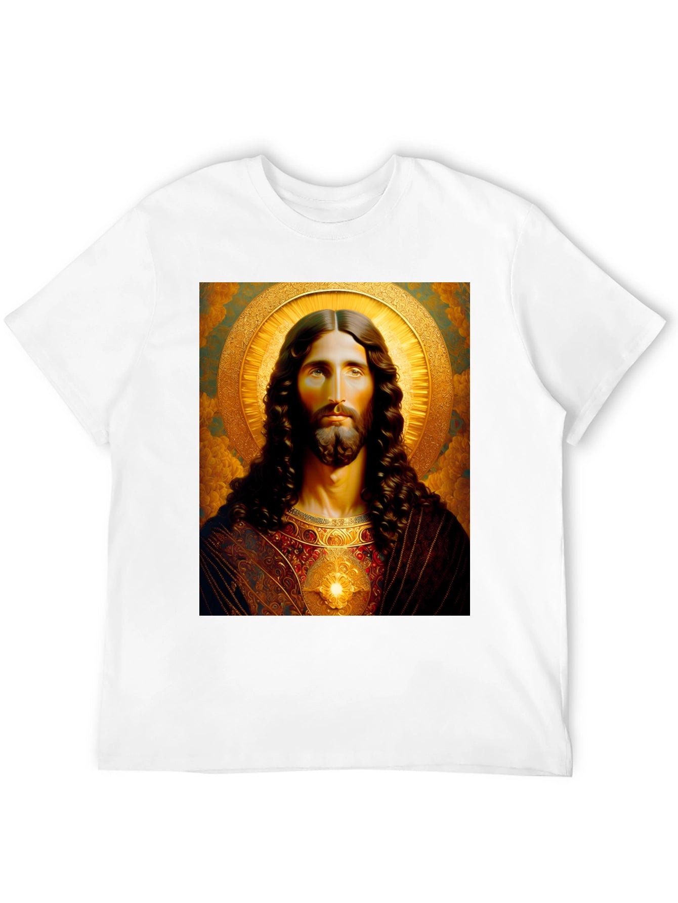 Jesus Christ Portrait Graphic T-Shirt - Black