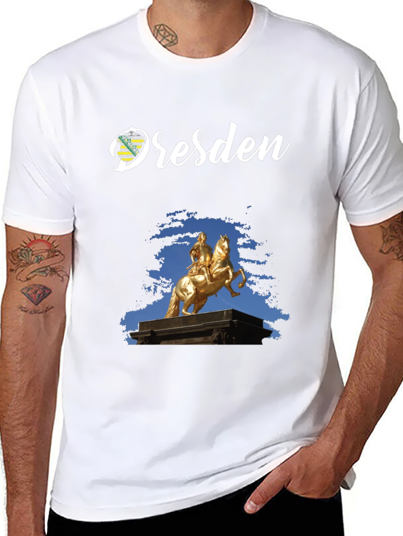 Dresden T-Shirt Golden Rider Statue Tee