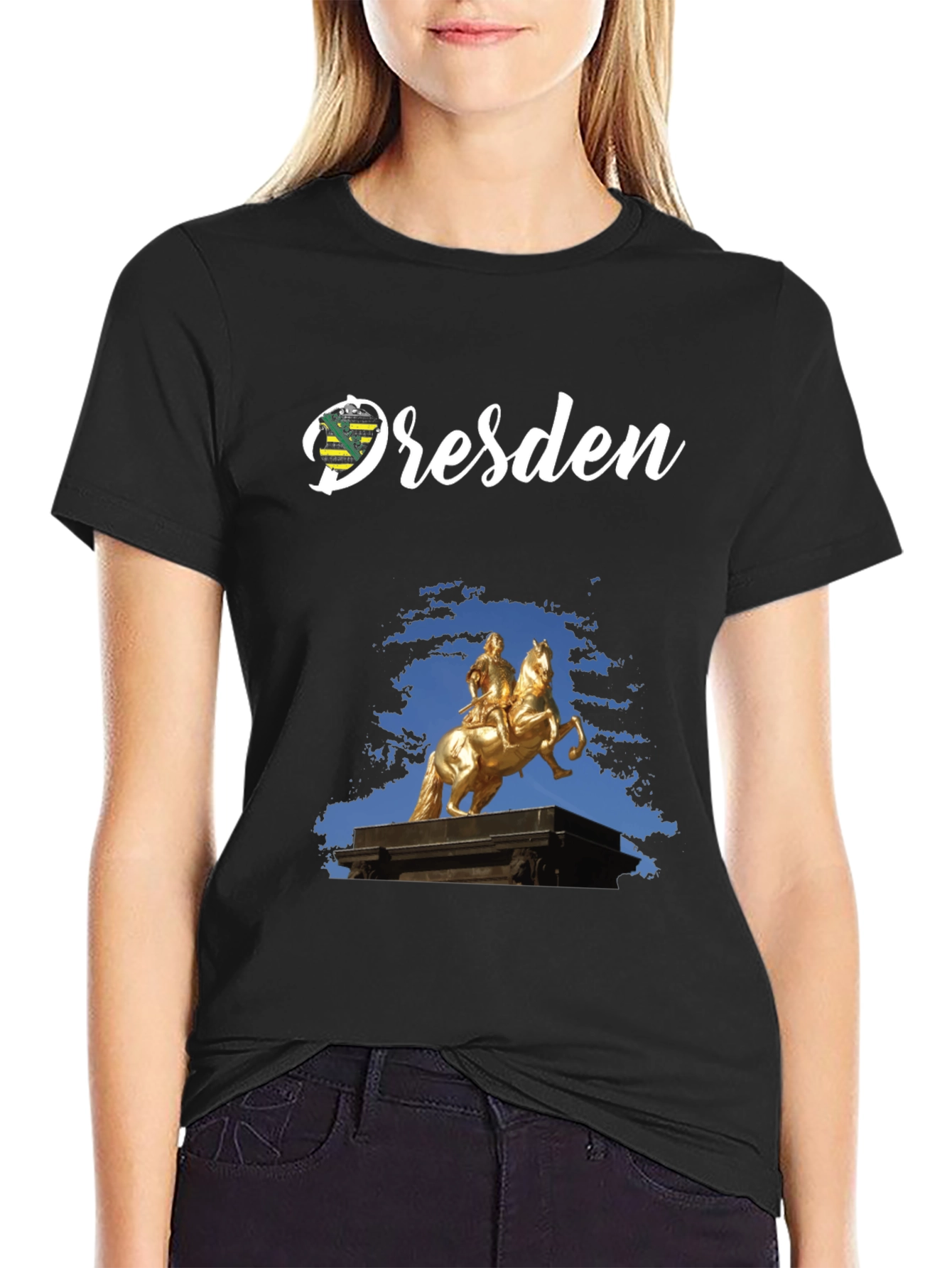 Dresden T-Shirt Golden Rider Statue Tee