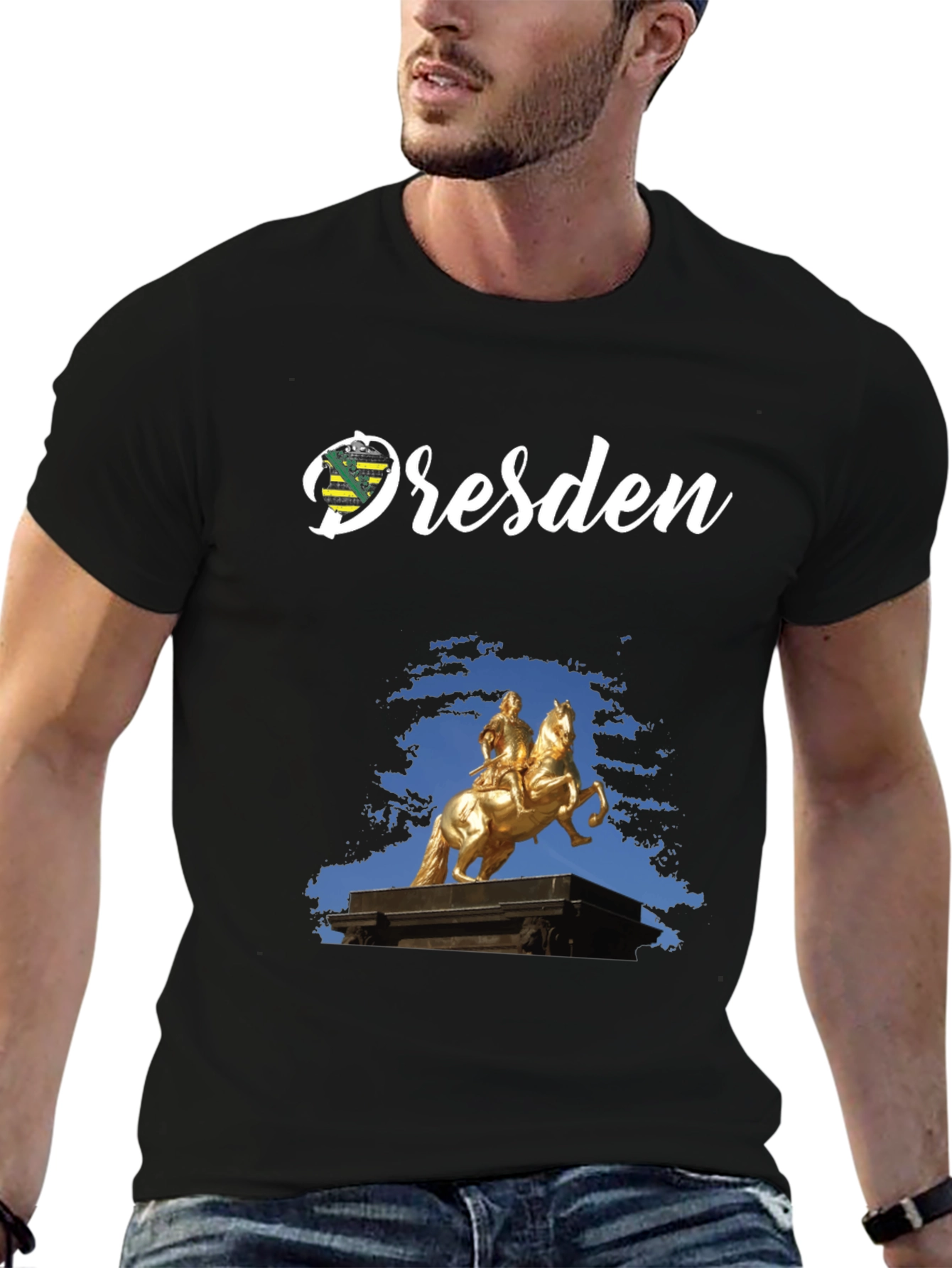 Dresden T-Shirt Golden Rider Statue Tee