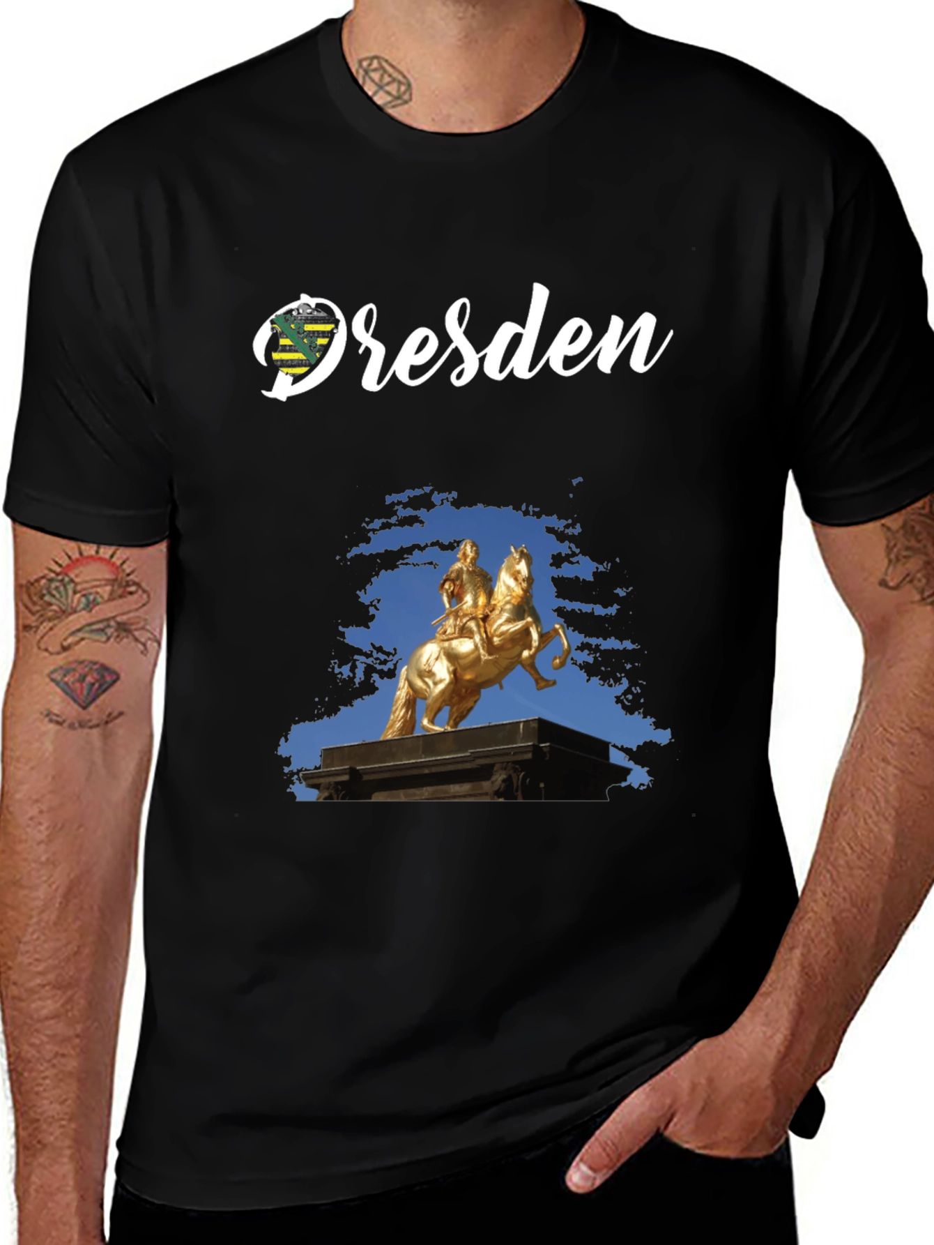 Dresden T-Shirt Golden Rider Statue Tee