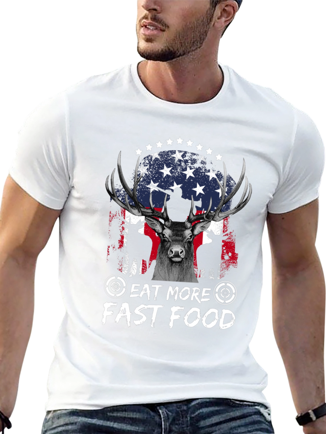 Eat More Fast Food Deer Graphic Tee