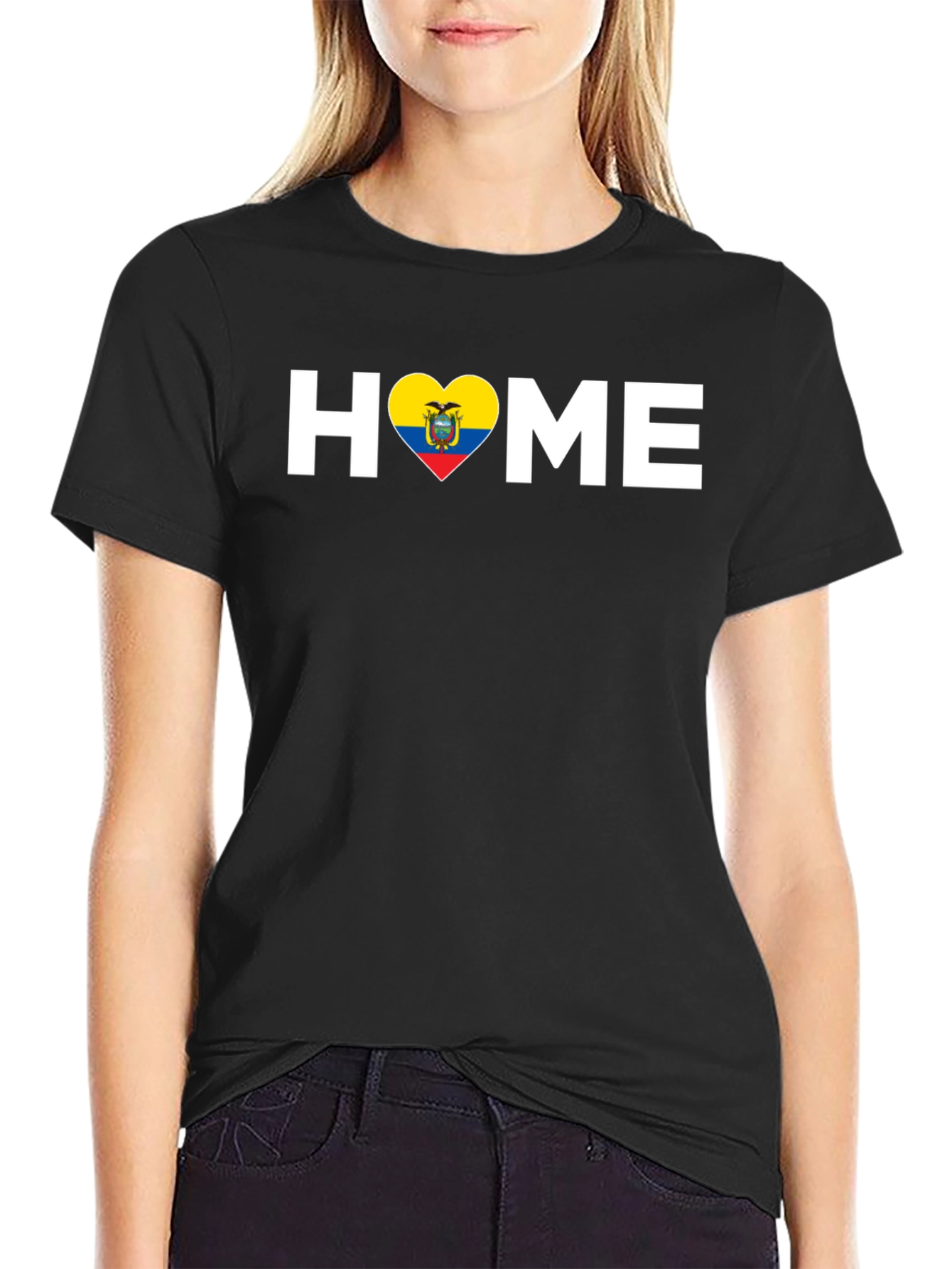 Ecuador Home T-Shirt - Flag Heart Graphic Tee
