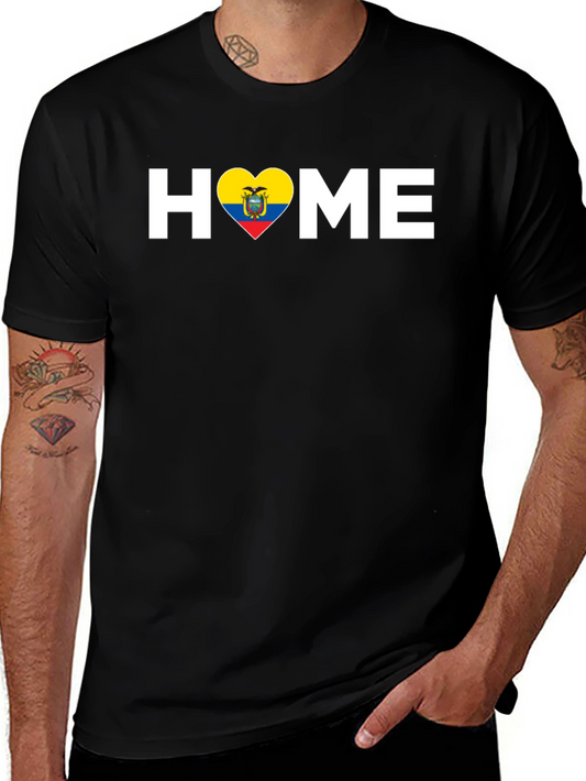 Ecuador Home T-Shirt - Flag Heart Graphic Tee
