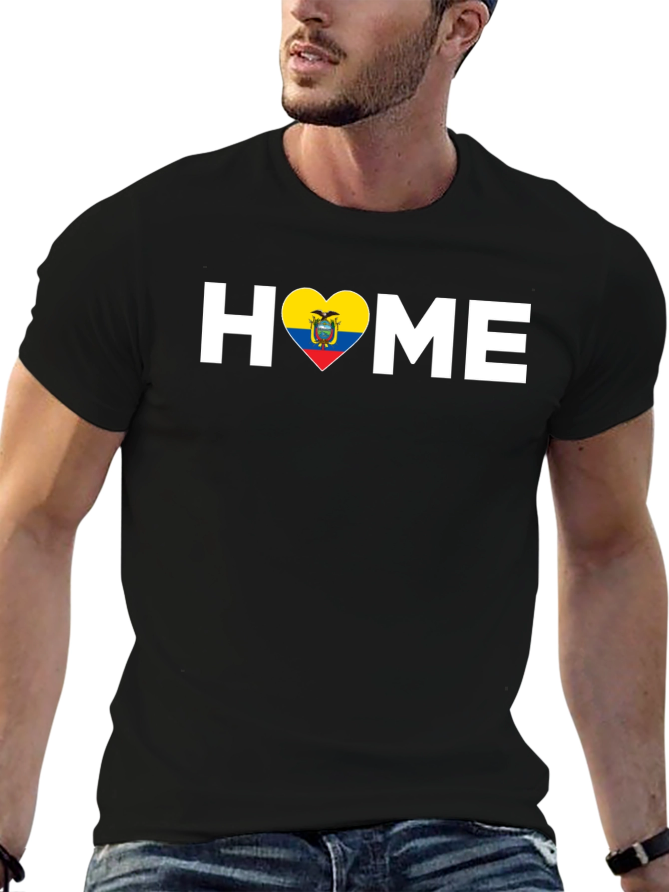 Ecuador Home T-Shirt - Flag Heart Graphic Tee