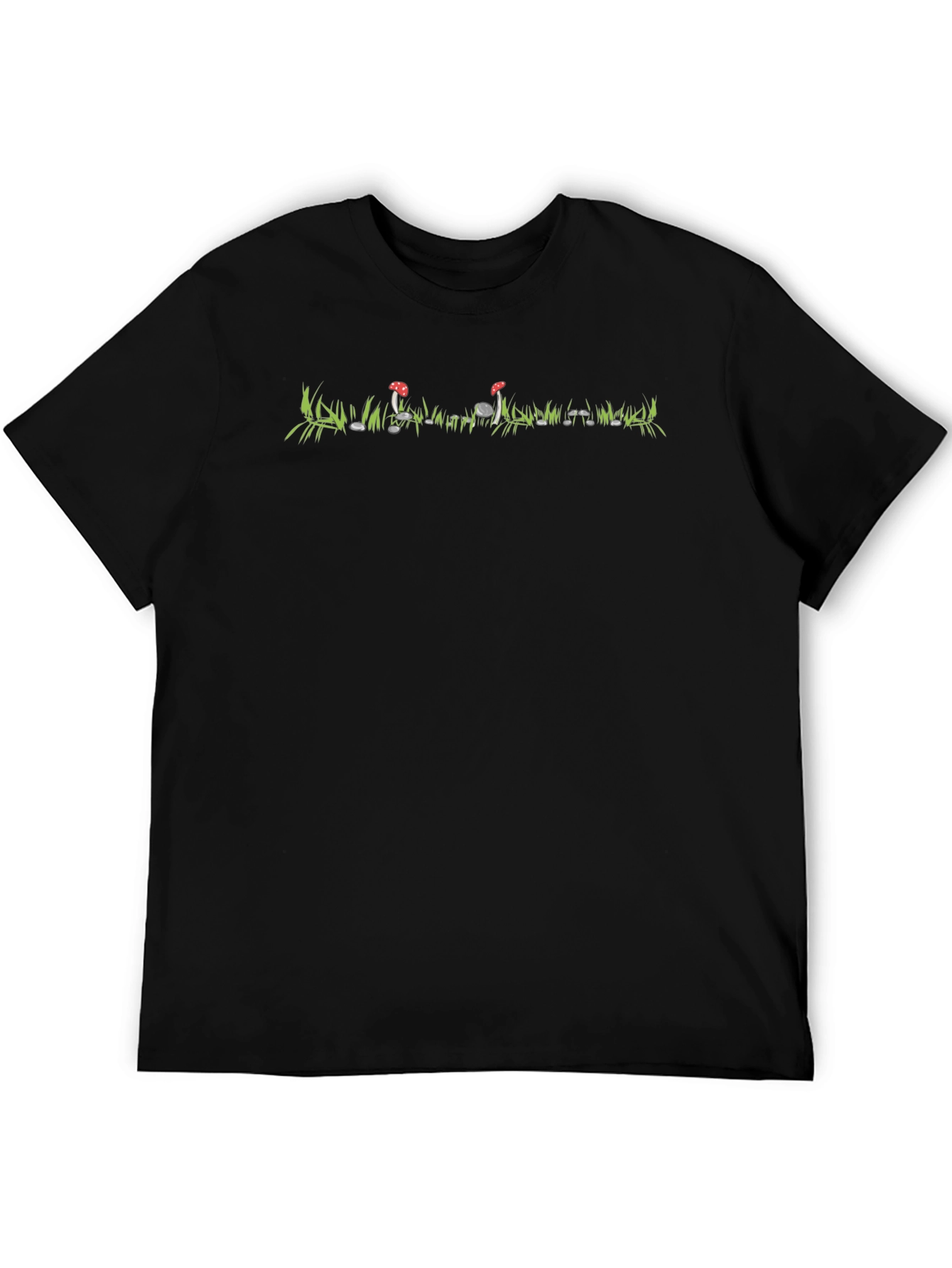 Mushroom Meadow Graphic Tee - Black Unisex T-Shirt