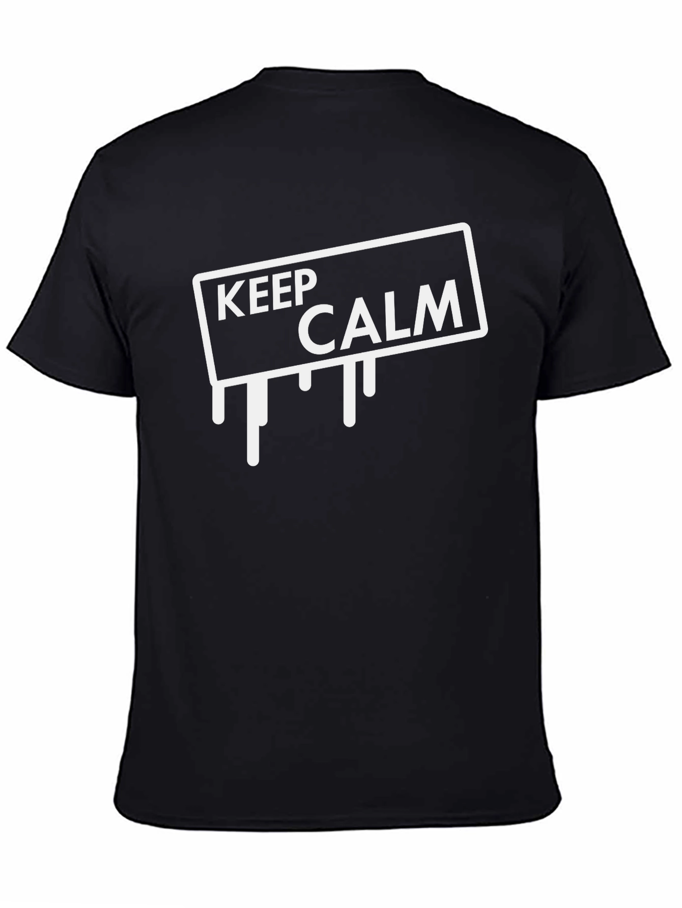 Keep Calm Drip Graphic Tee - Black Cotton