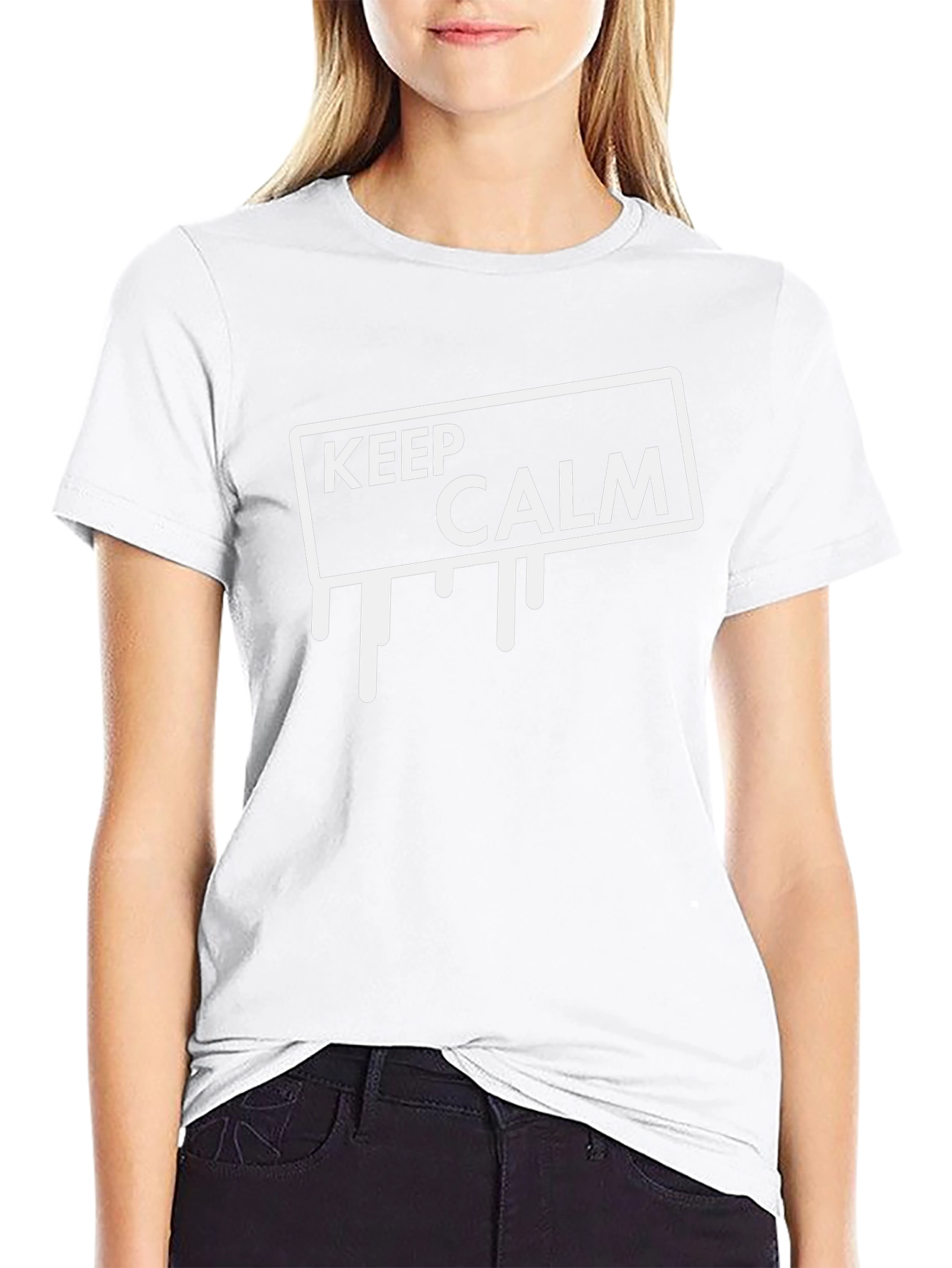 Keep Calm Drip Graphic Tee - Black Cotton