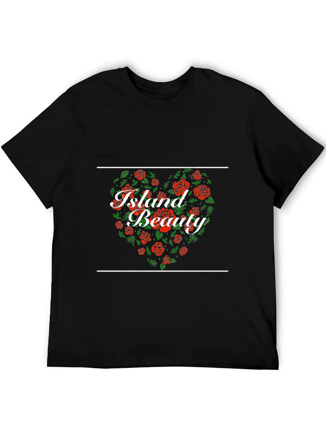 Island Beauty Floral Heart Graphic Tee