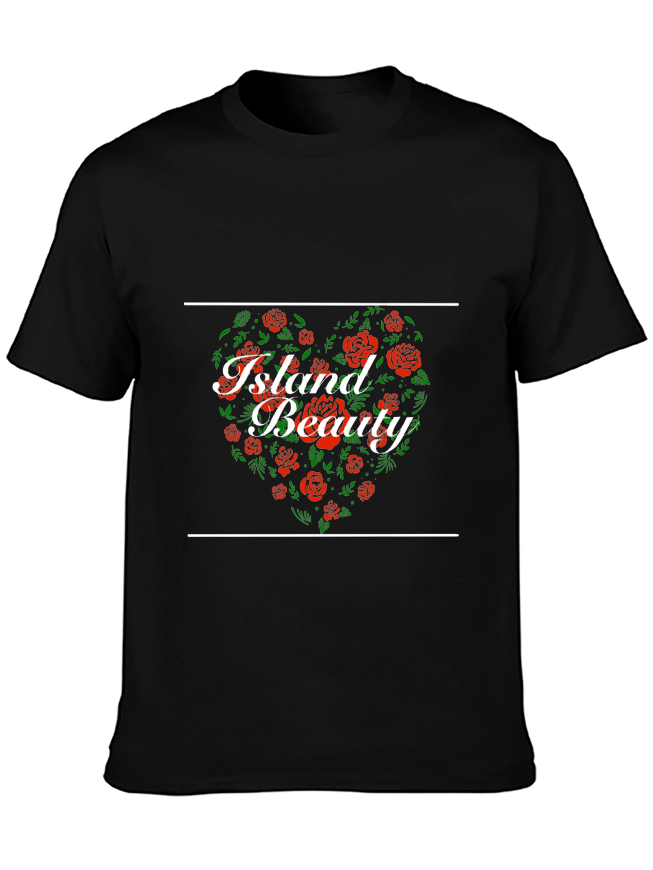 Island Beauty Floral Heart Graphic Tee