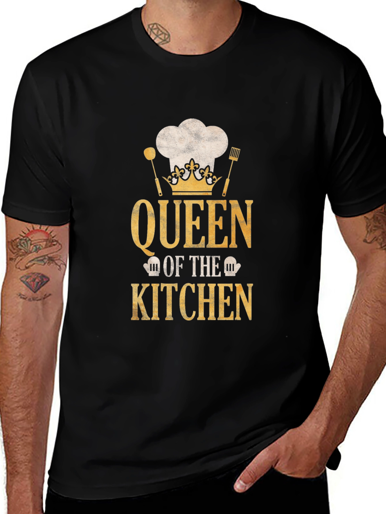 Queen of the Kitchen T-Shirt - Chef Hat Design