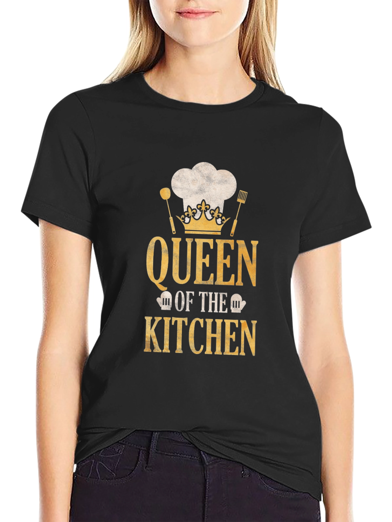 Queen of the Kitchen T-Shirt - Chef Hat Design