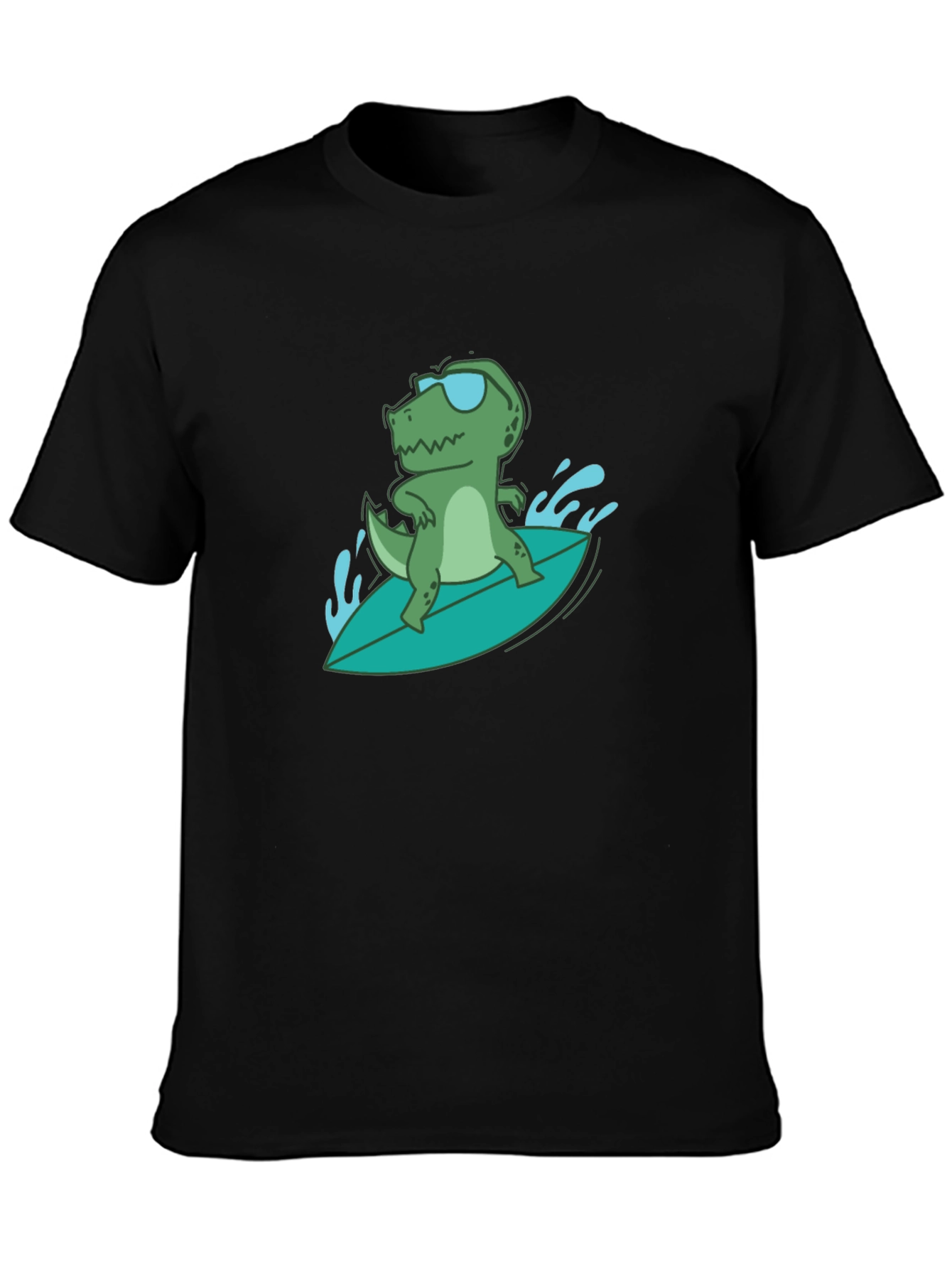 Surfing Dino Tee - Cool Reptile in Shades