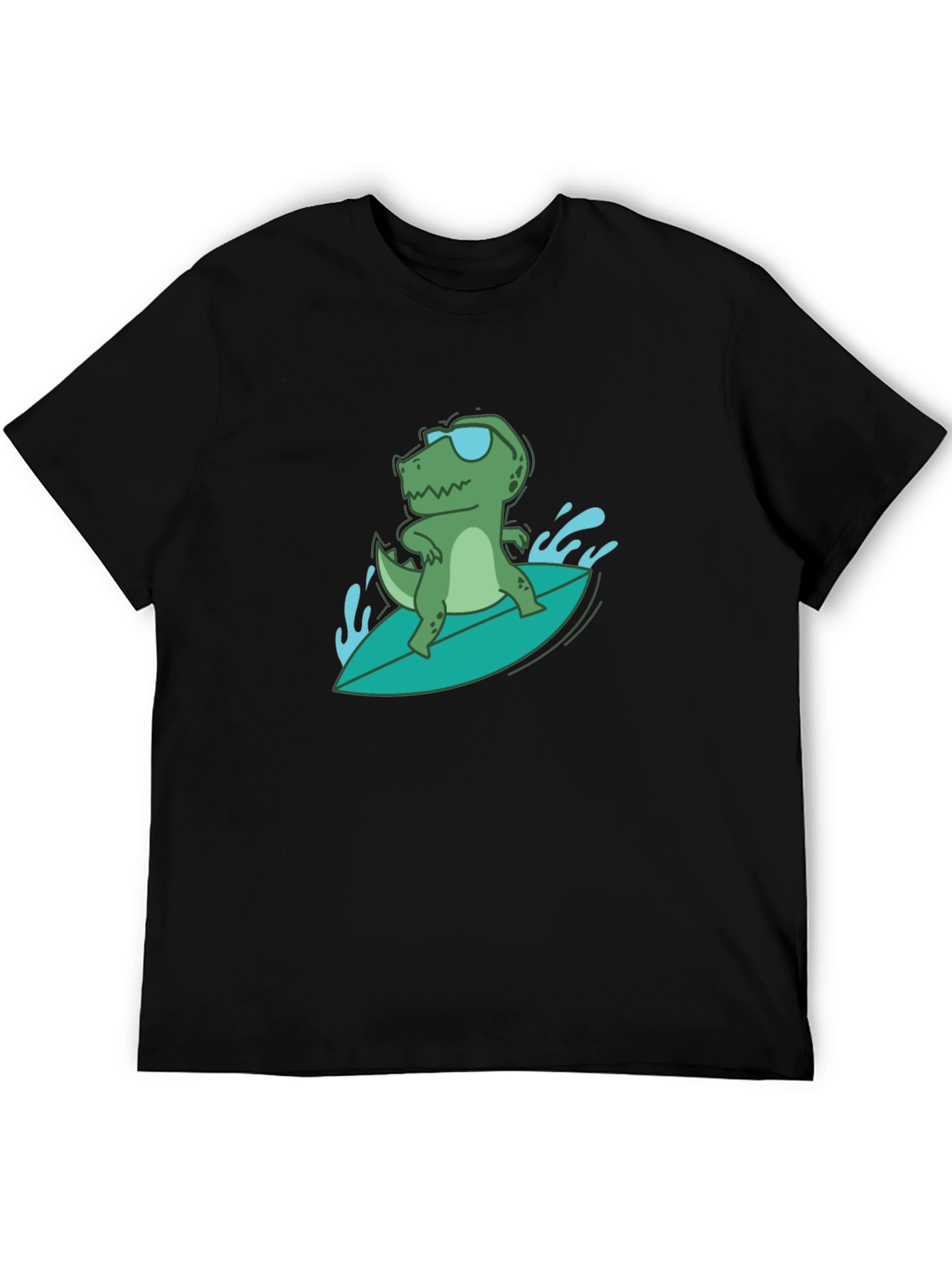 Surfing Dino Tee - Cool Reptile in Shades