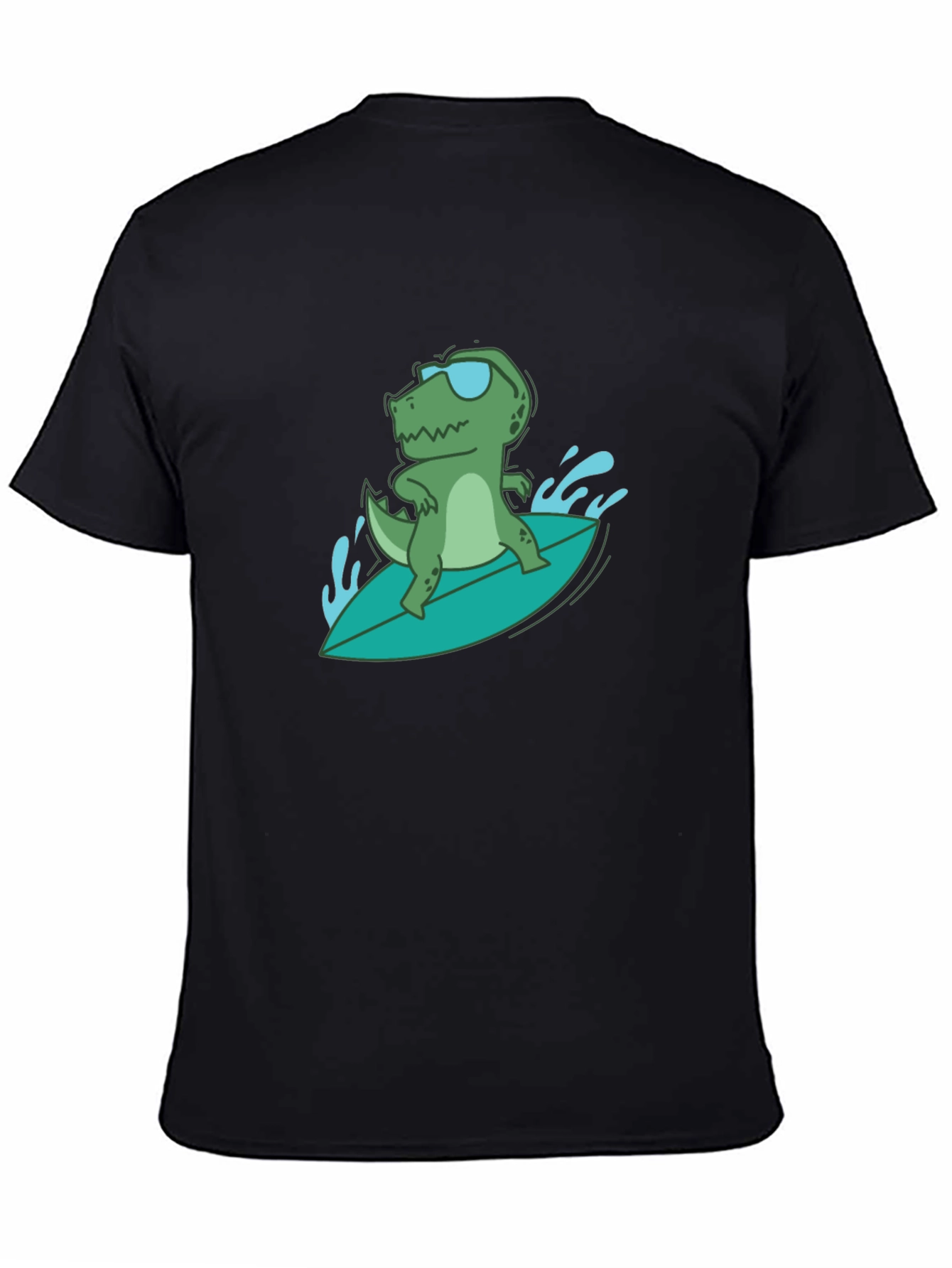Surfing Dino Tee - Cool Reptile in Shades