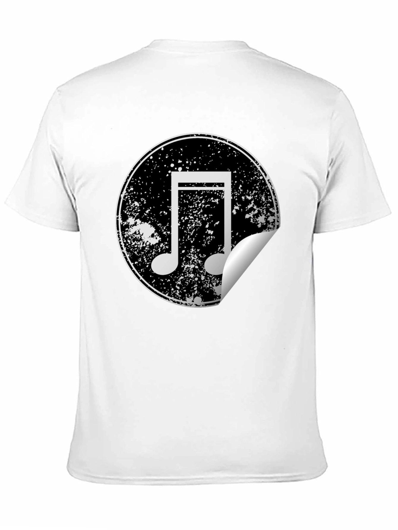 Musical Note Graphic Tee - Distressed Circle Design