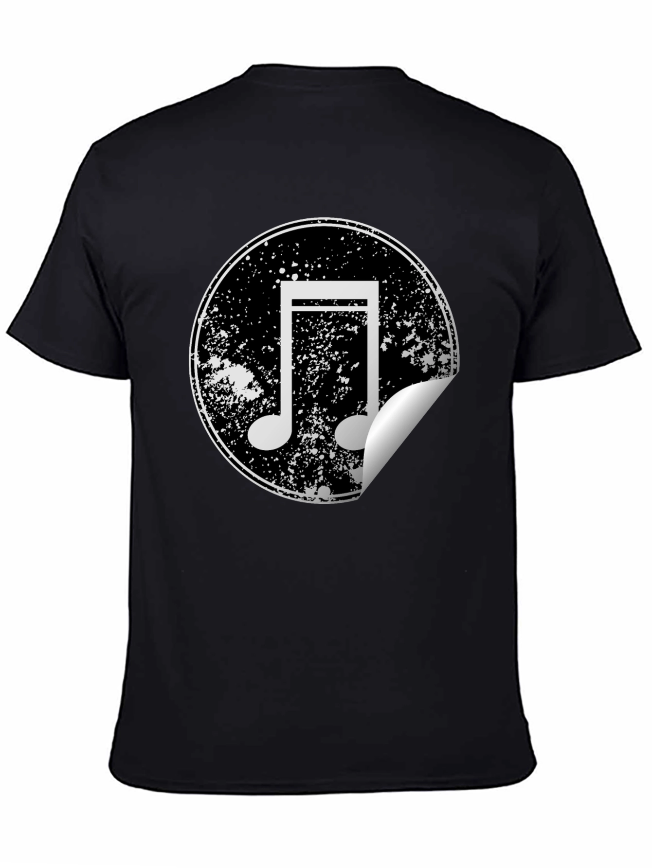 Musical Note Graphic Tee - Distressed Circle Design