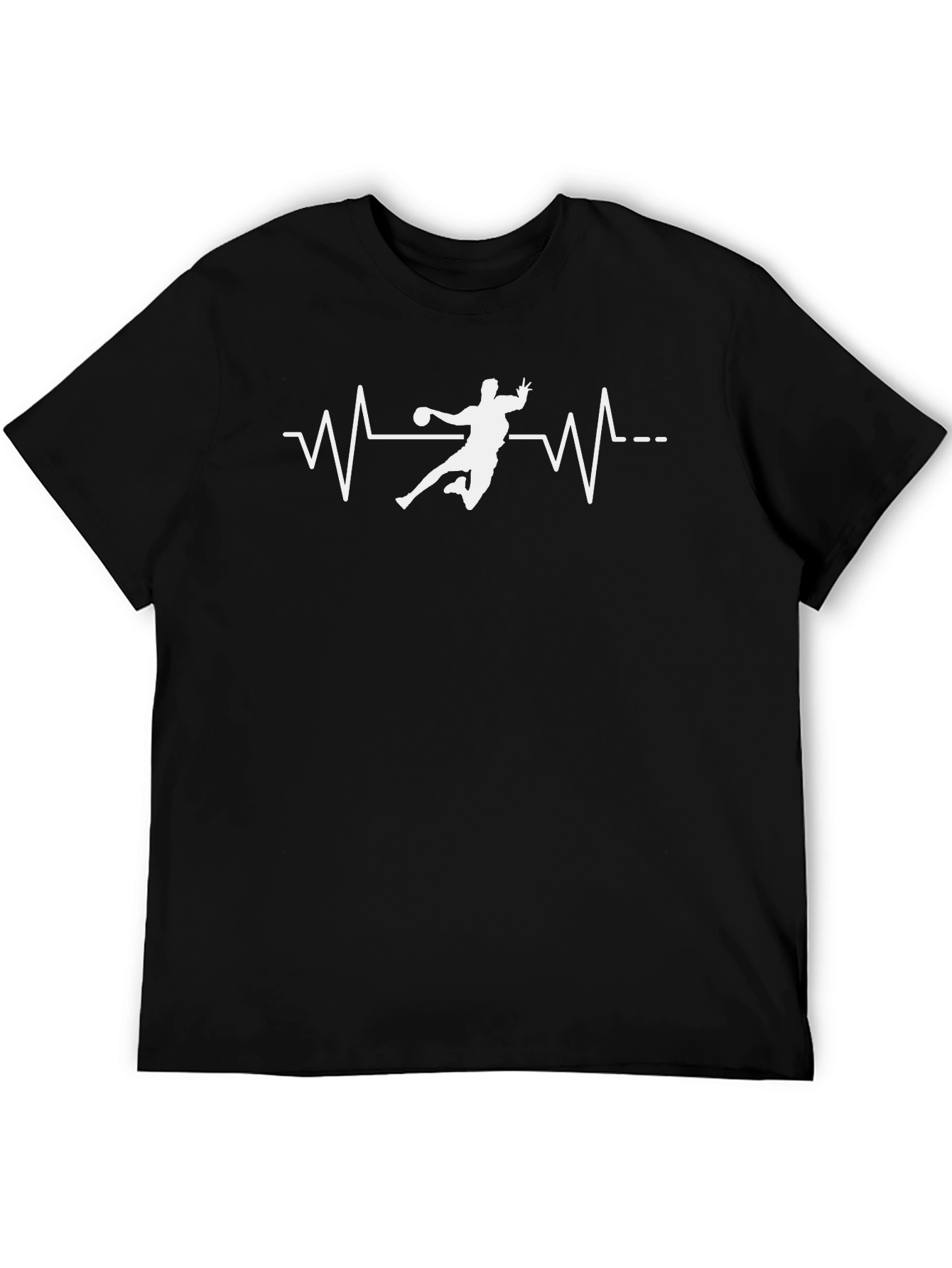 Handball Heartbeat Black T-Shirt