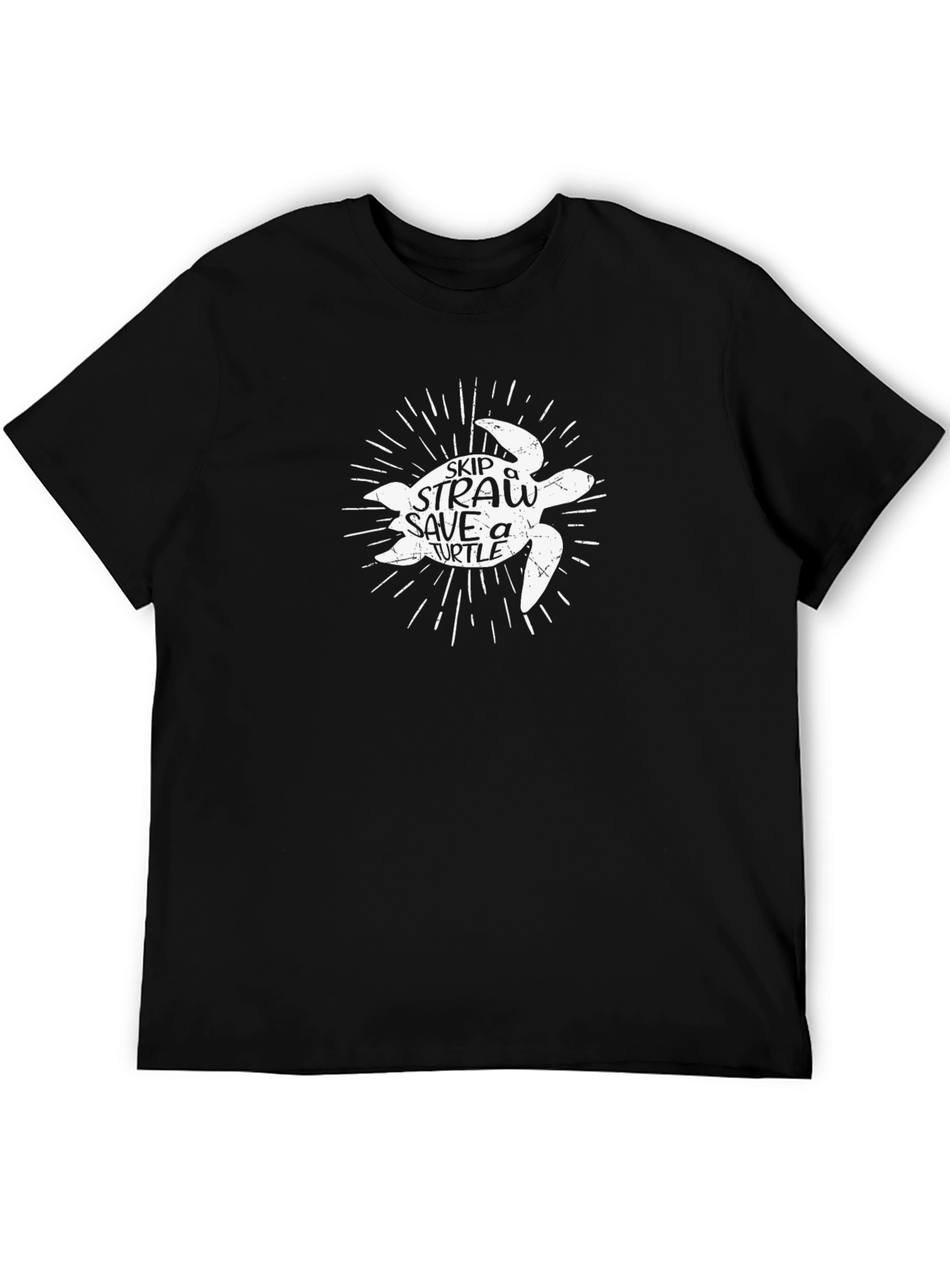 Skip Straw Save a Turtle Graphic T-Shirt
