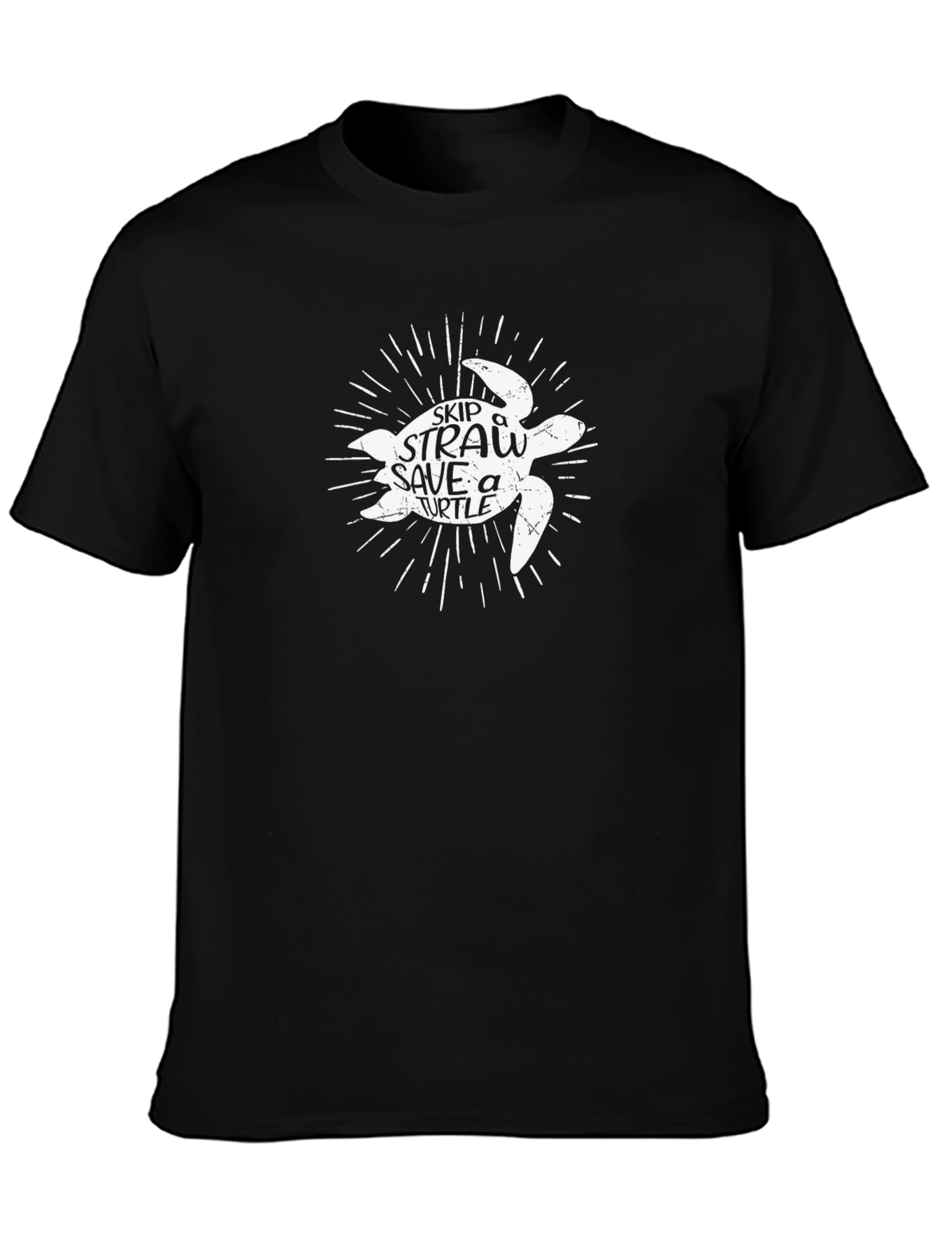 Skip Straw Save a Turtle Graphic T-Shirt
