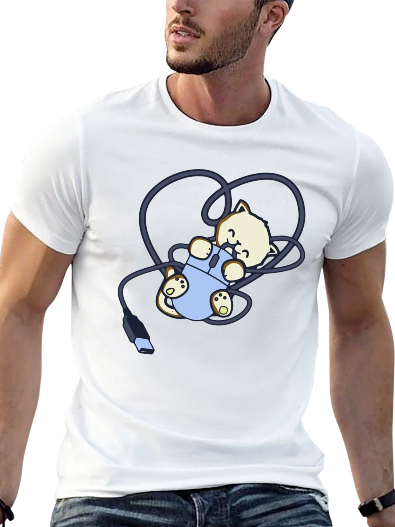 Cute Kitten Computer Mouse T-Shirt