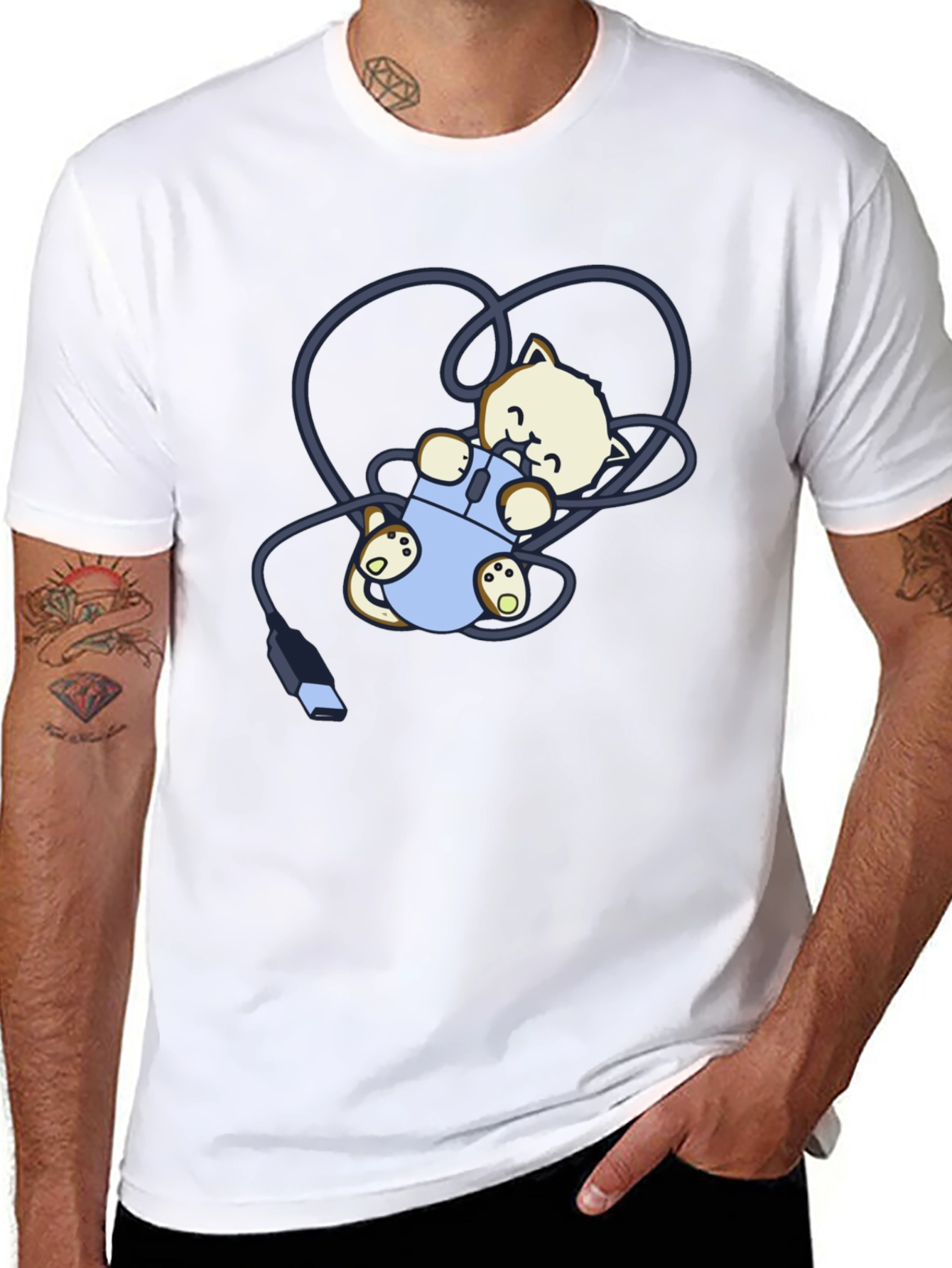 Cute Kitten Computer Mouse T-Shirt