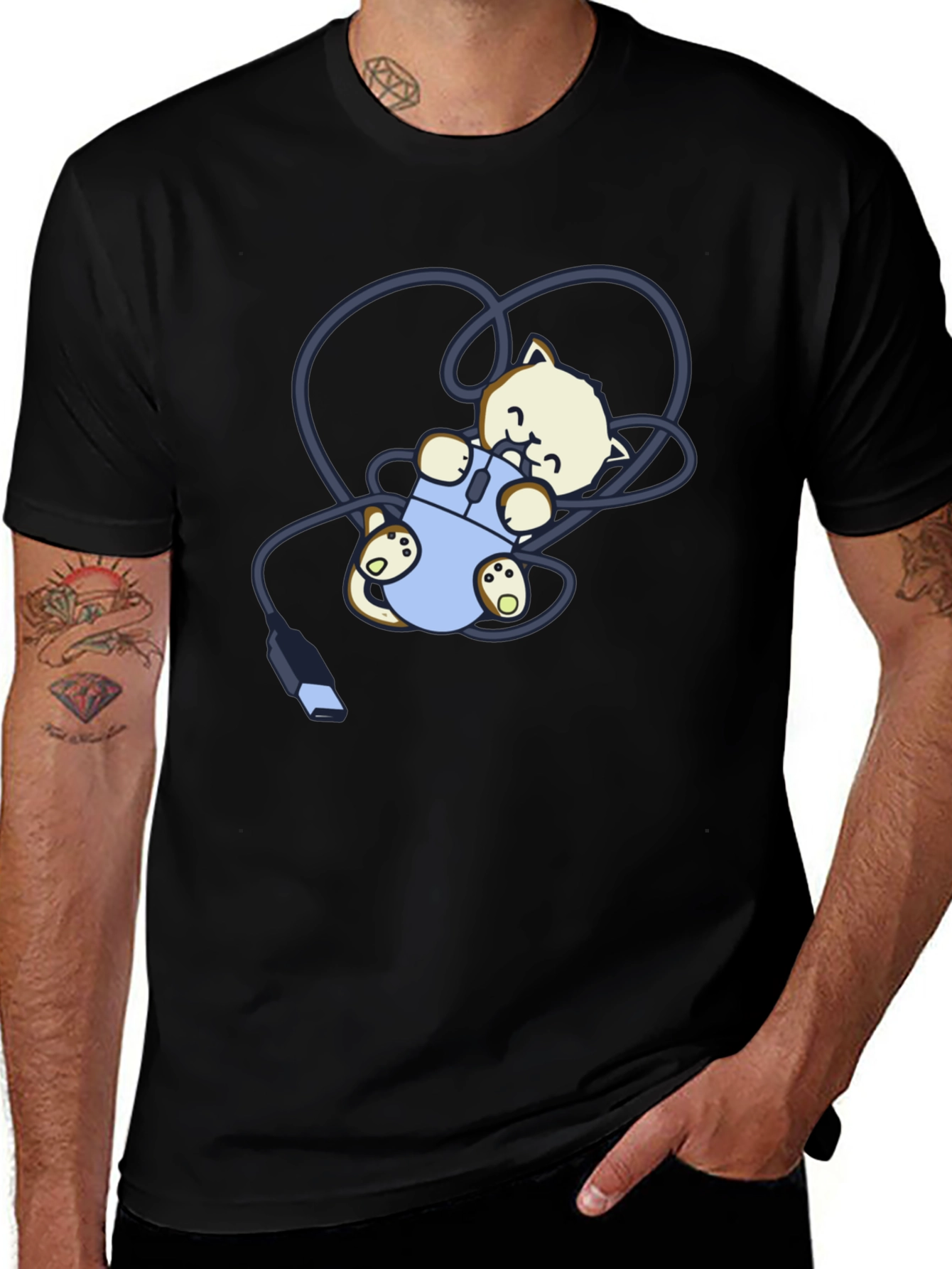 Cute Kitten Computer Mouse T-Shirt