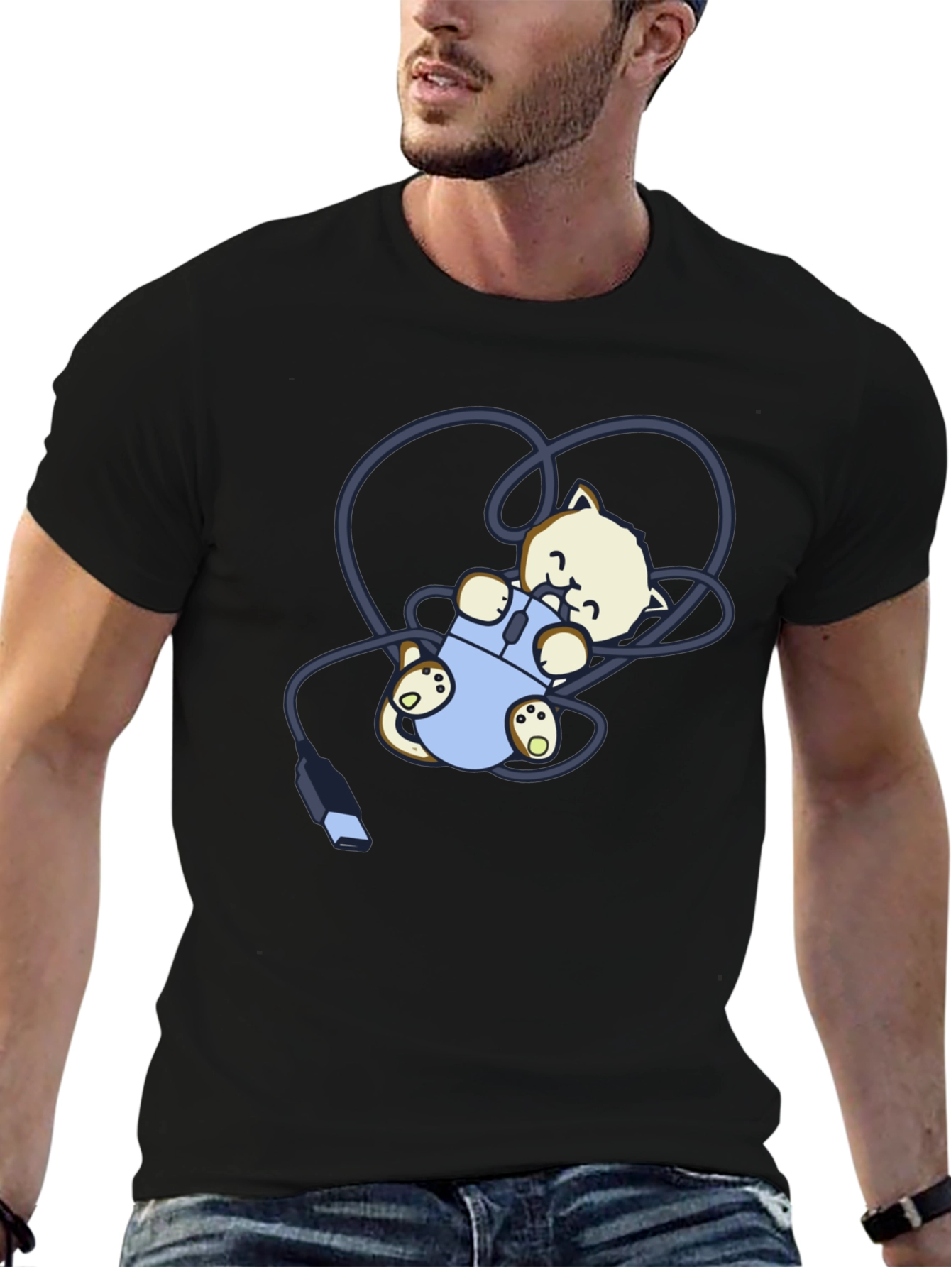 Cute Kitten Computer Mouse T-Shirt