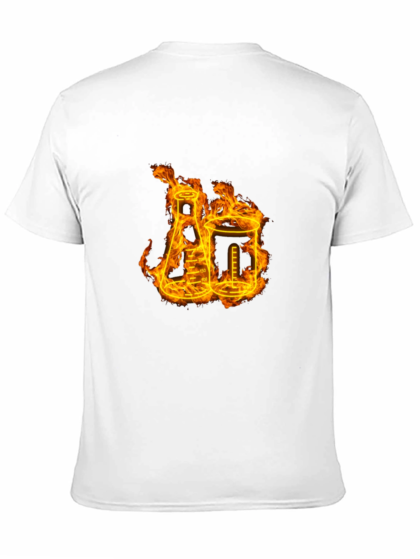 Flaming Chemistry Beaker Graphic T-Shirt