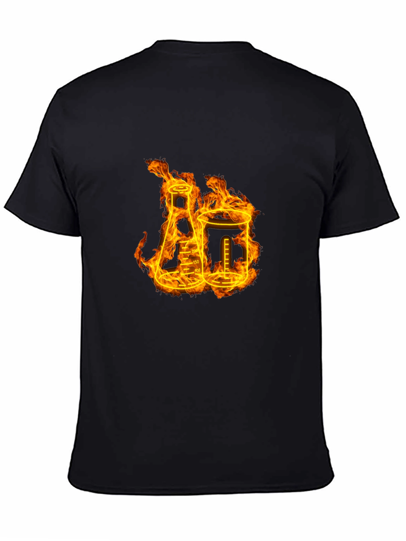 Flaming Chemistry Beaker Graphic T-Shirt