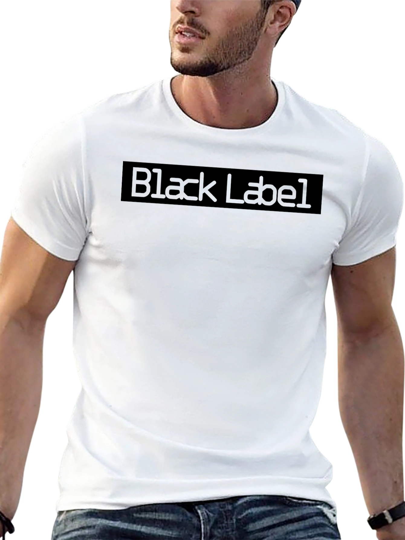 Black Label Graphic Print Mens T-Shirt