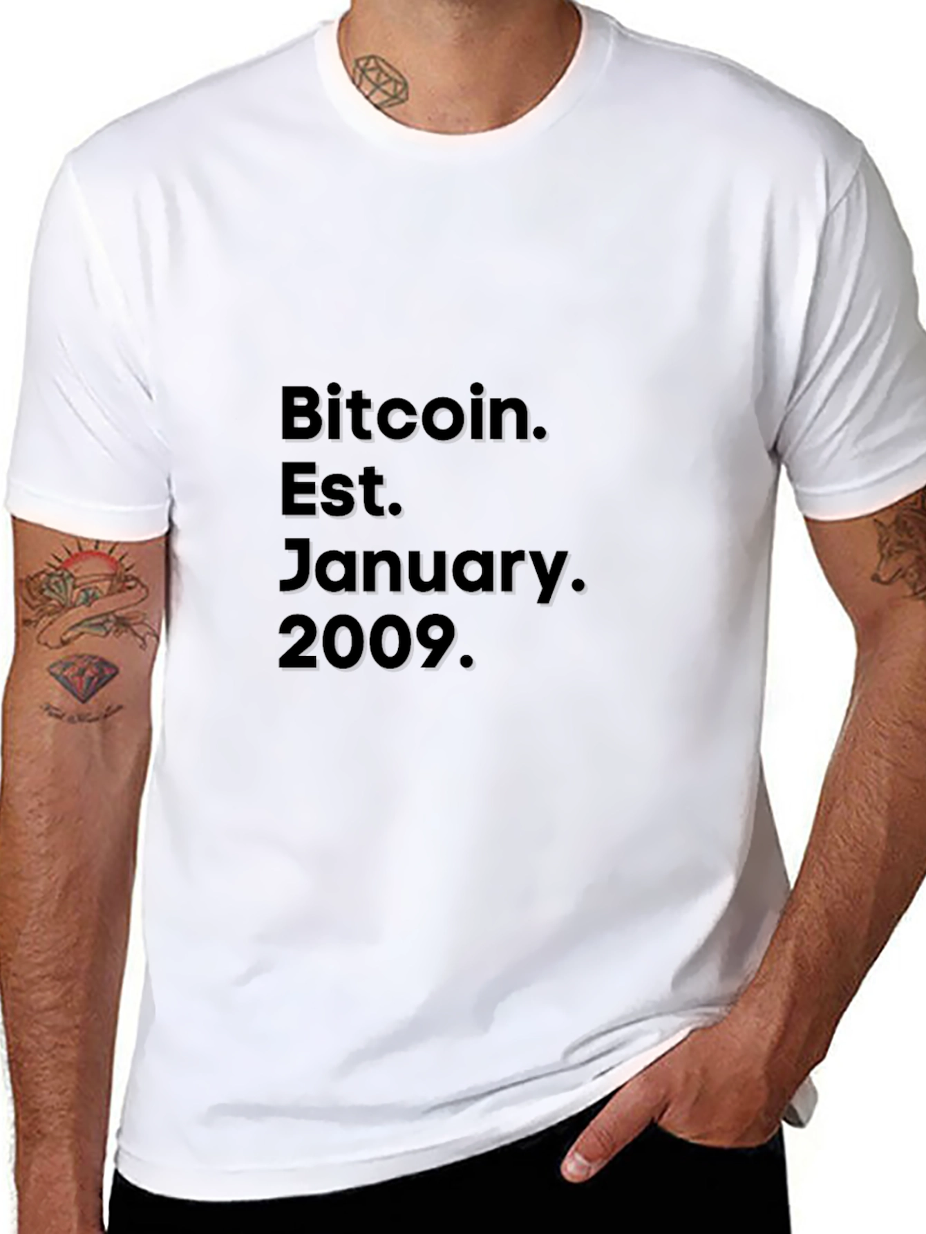 Bitcoin Est. January 2009 Black T-Shirt