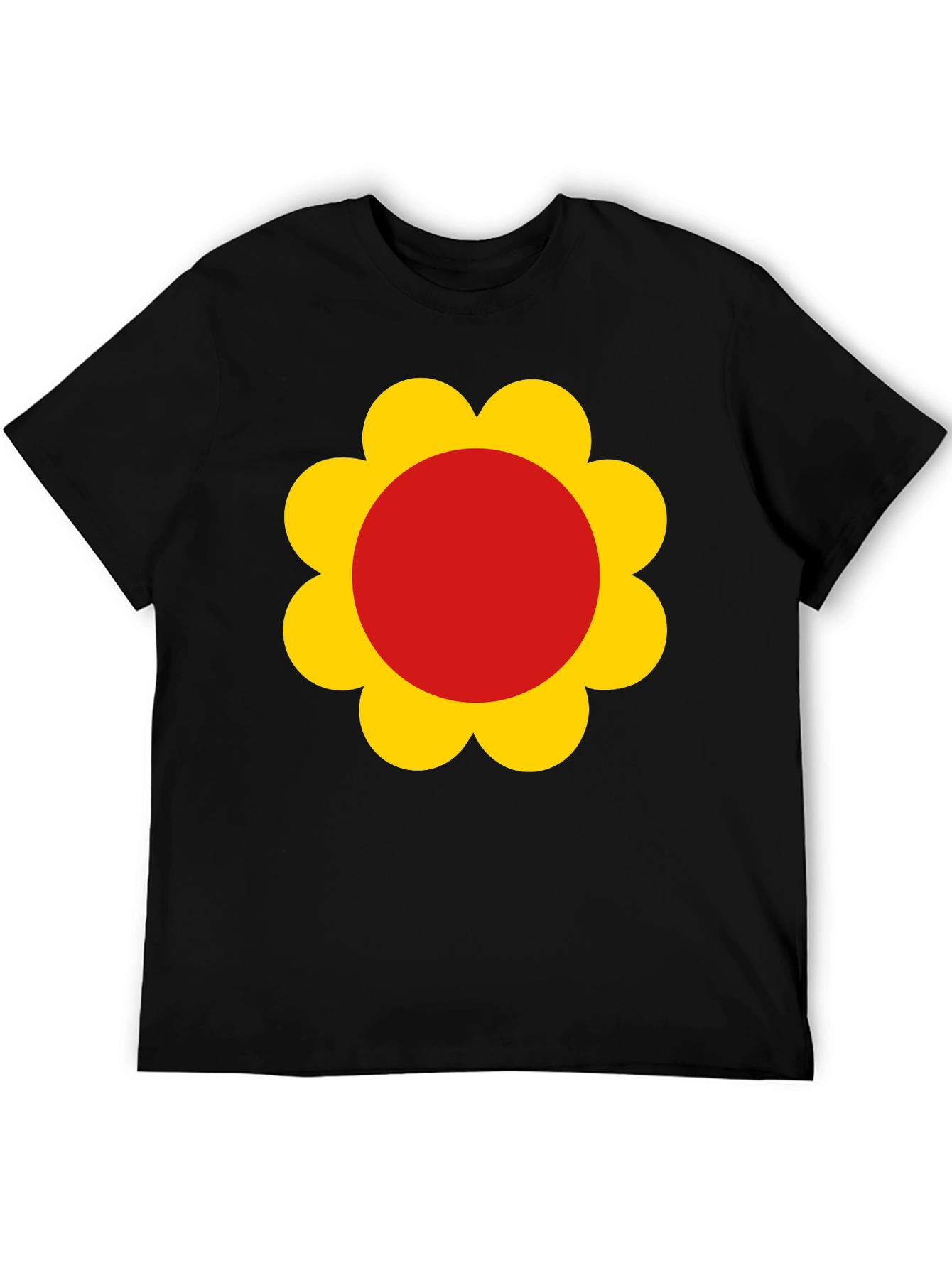 Retro Flower Power Black T-Shirt