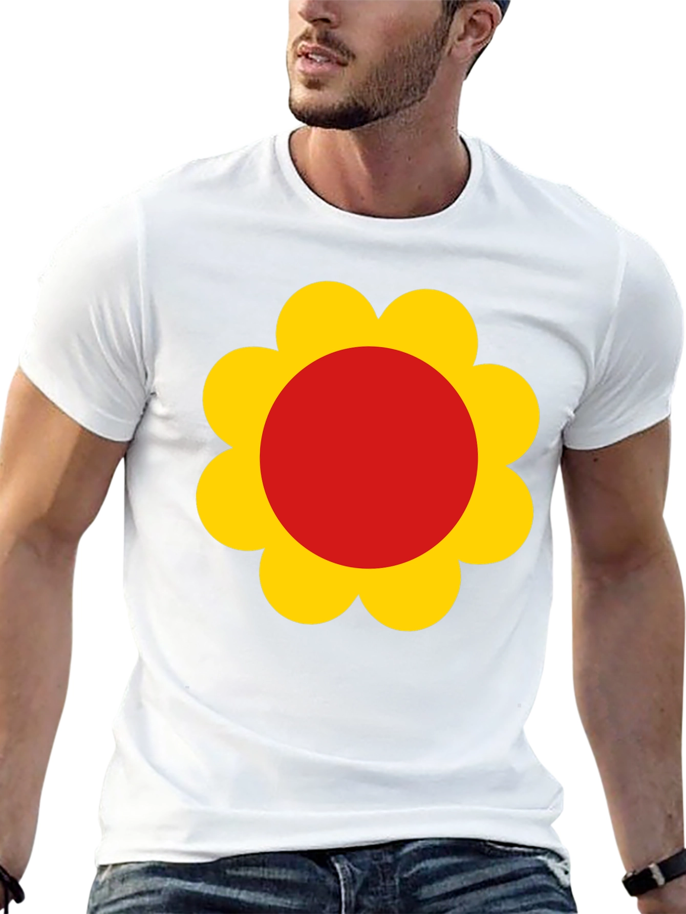 Retro Flower Power Black T-Shirt