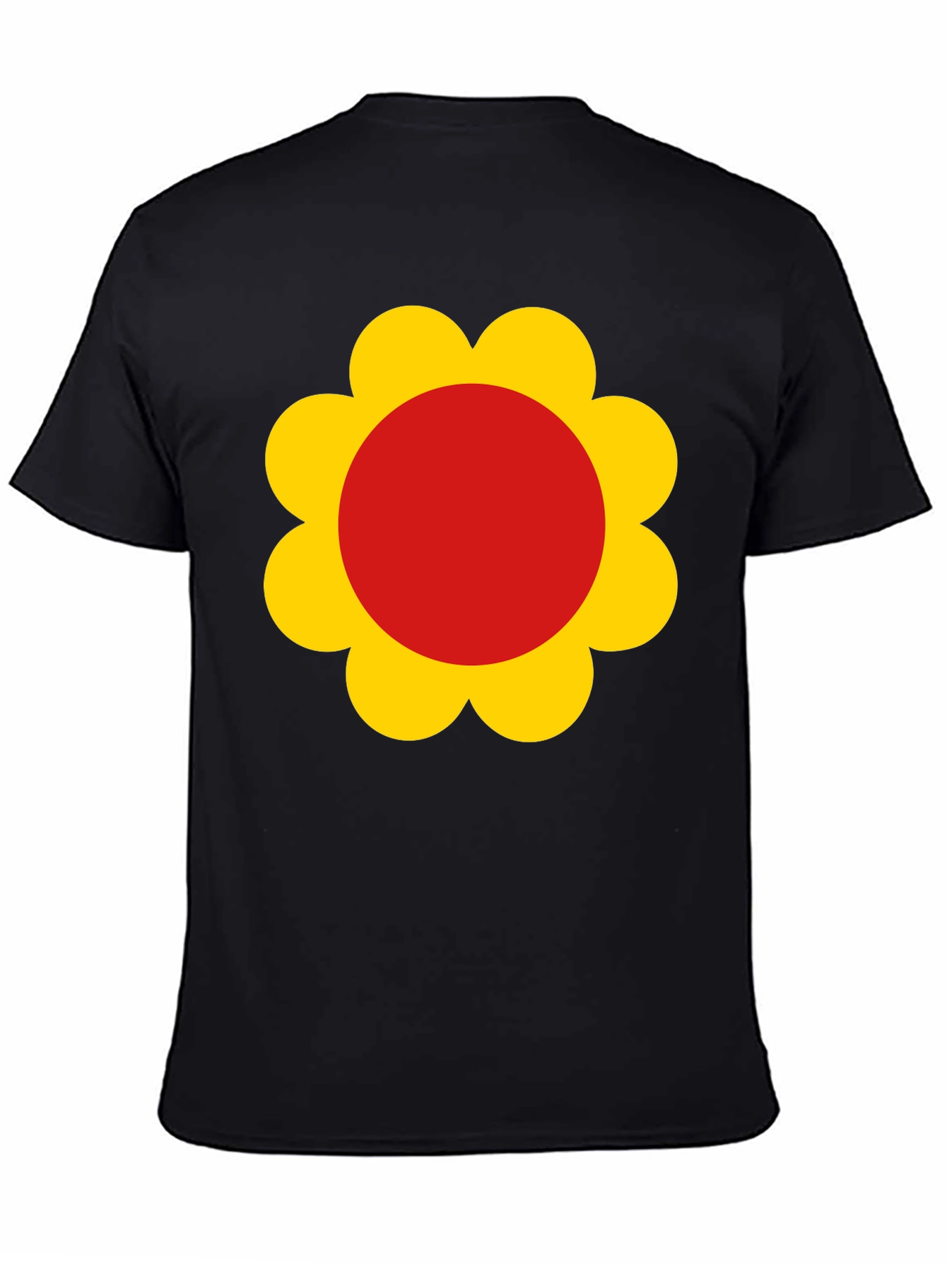 Retro Flower Power Black T-Shirt