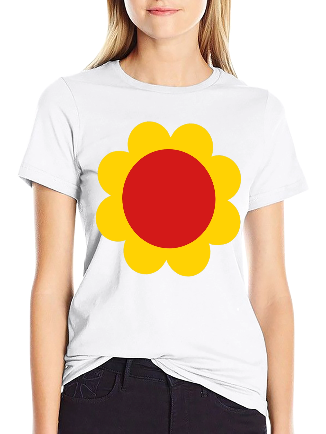 Retro Flower Power Black T-Shirt