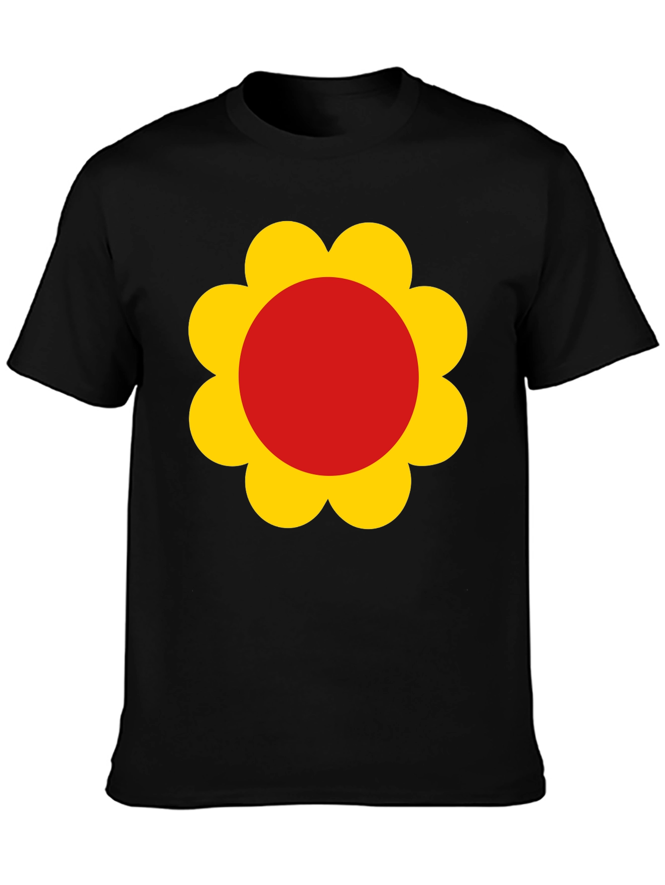 Retro Flower Power Black T-Shirt