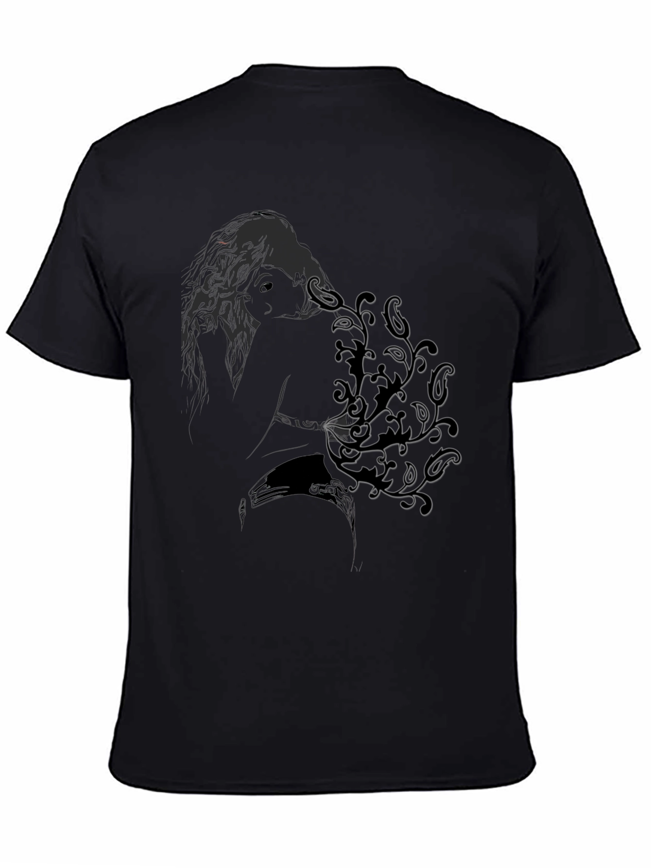 Abstract Woman Print Black Tee