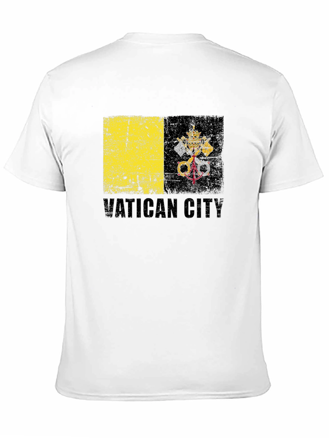 Vatican City Flag Graphic Tee - Black