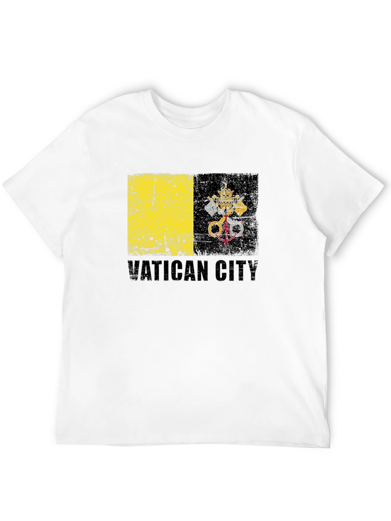 Vatican City Flag Graphic Tee - Black