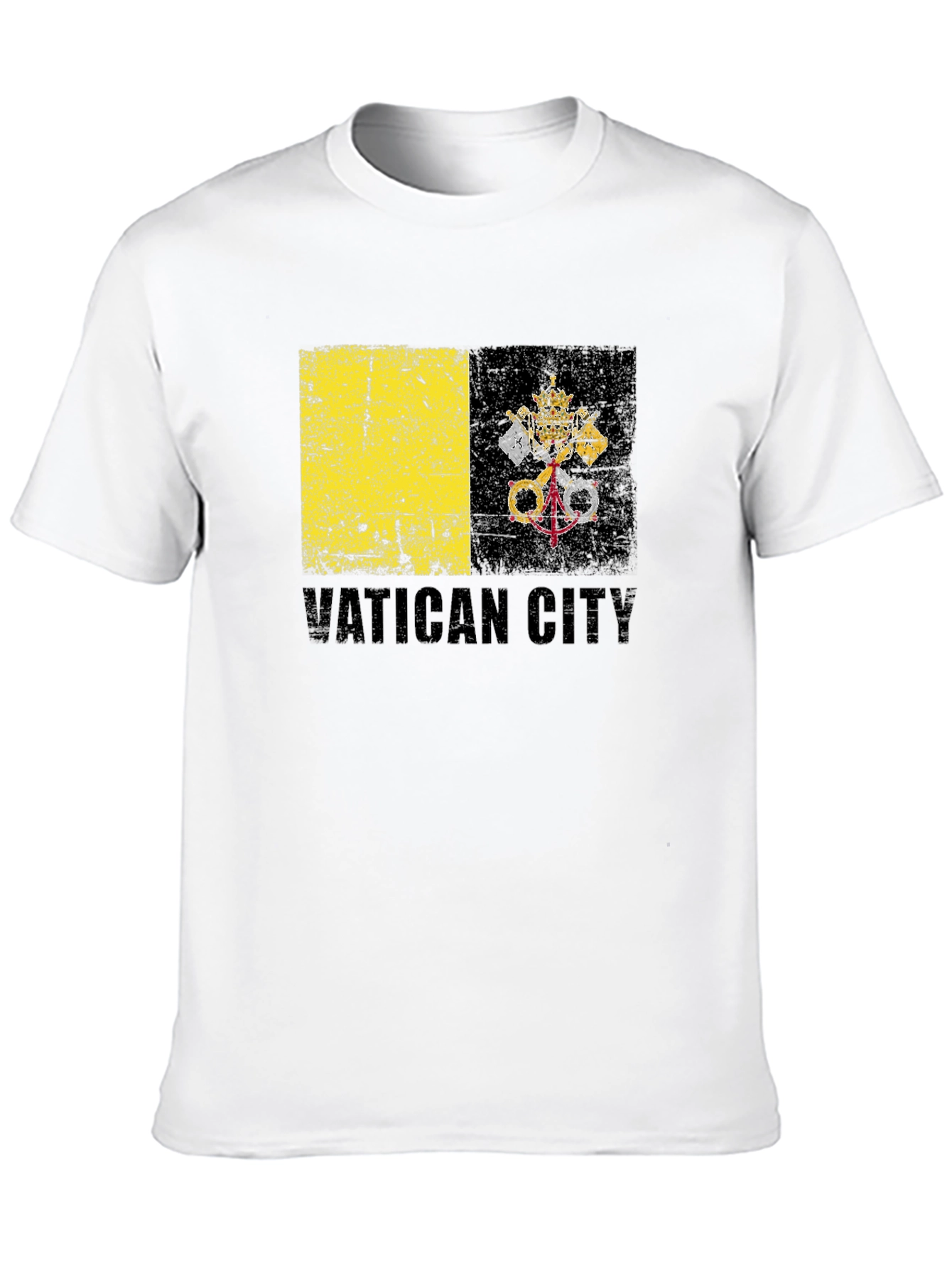 Vatican City Flag Graphic Tee - Black