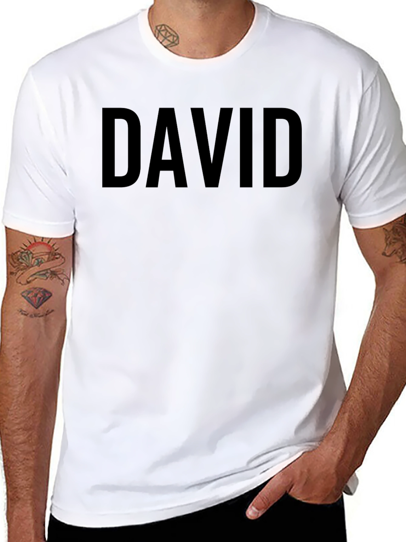 Personalized DAVID Text Black T-Shirt