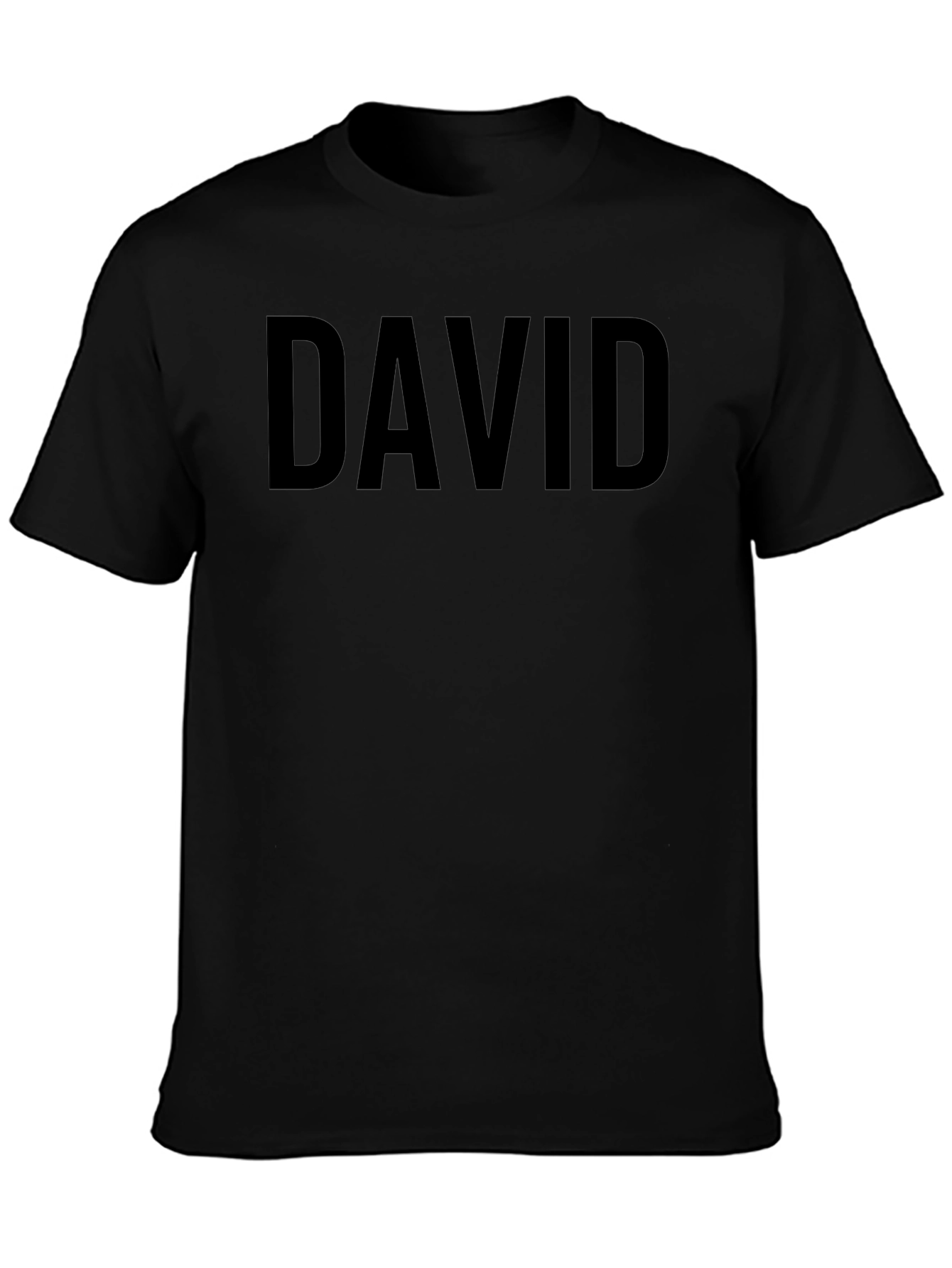 Personalized DAVID Text Black T-Shirt