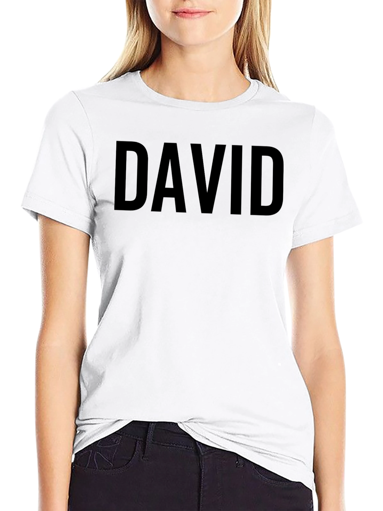 Personalized DAVID Text Black T-Shirt
