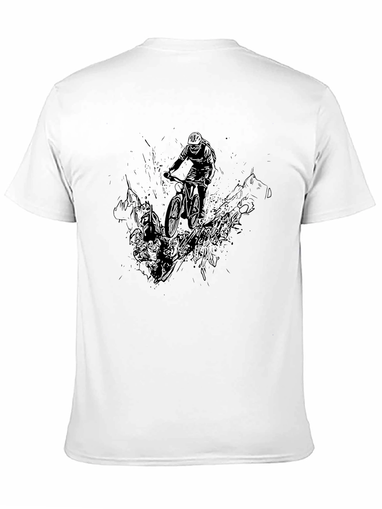 Mens Black Mountain Bike Graphic T-Shirt