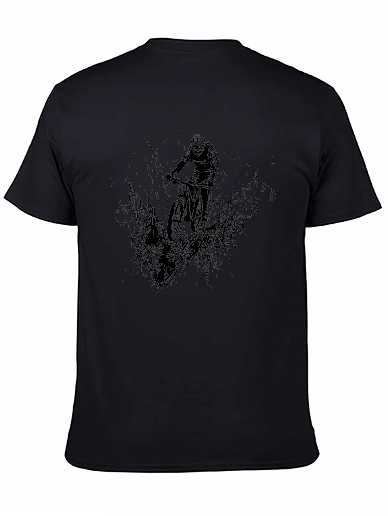 Mens Black Mountain Bike Graphic T-Shirt